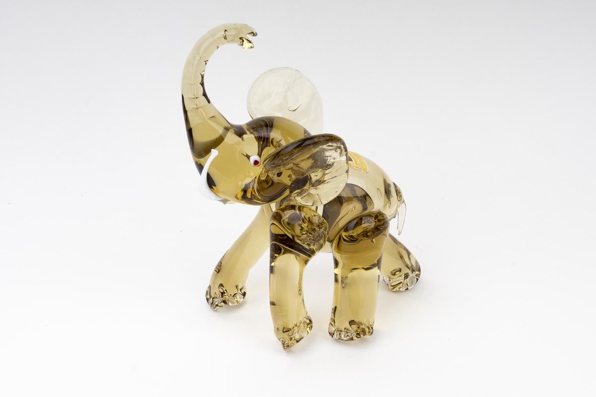 Elefant-Skulptur aus Murano Muranoglas von Ercole Barovier für Barovier & Toso, 1950er Jahre (Glas) im Angebot
