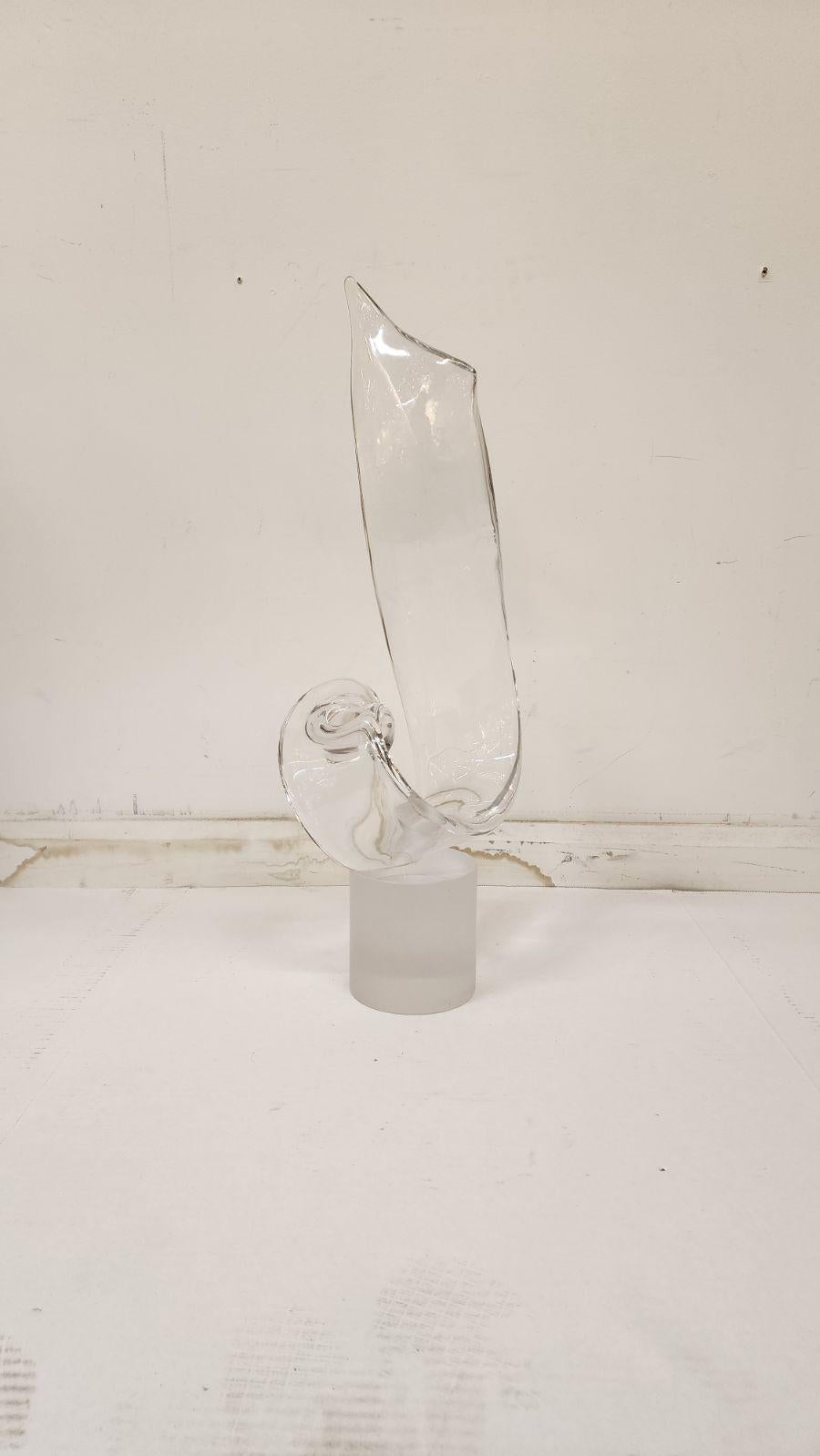 Murano Elio Raffaeli Art Glass Sculpture In Excellent Condition In Dallas, TX
