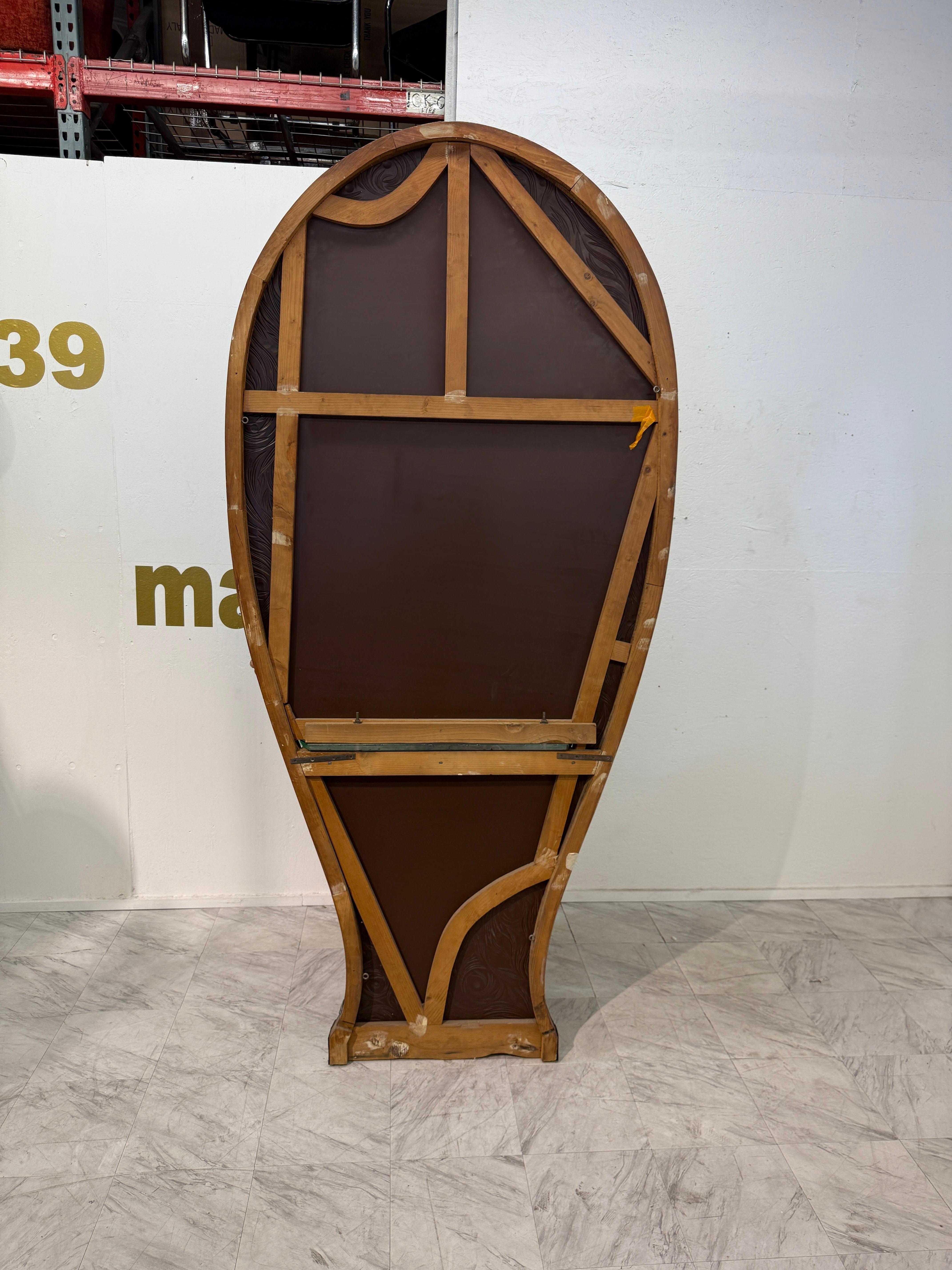 Murano Etched Glass Floor Mirror with Integrated Console Shelf 1950s For Sale 1