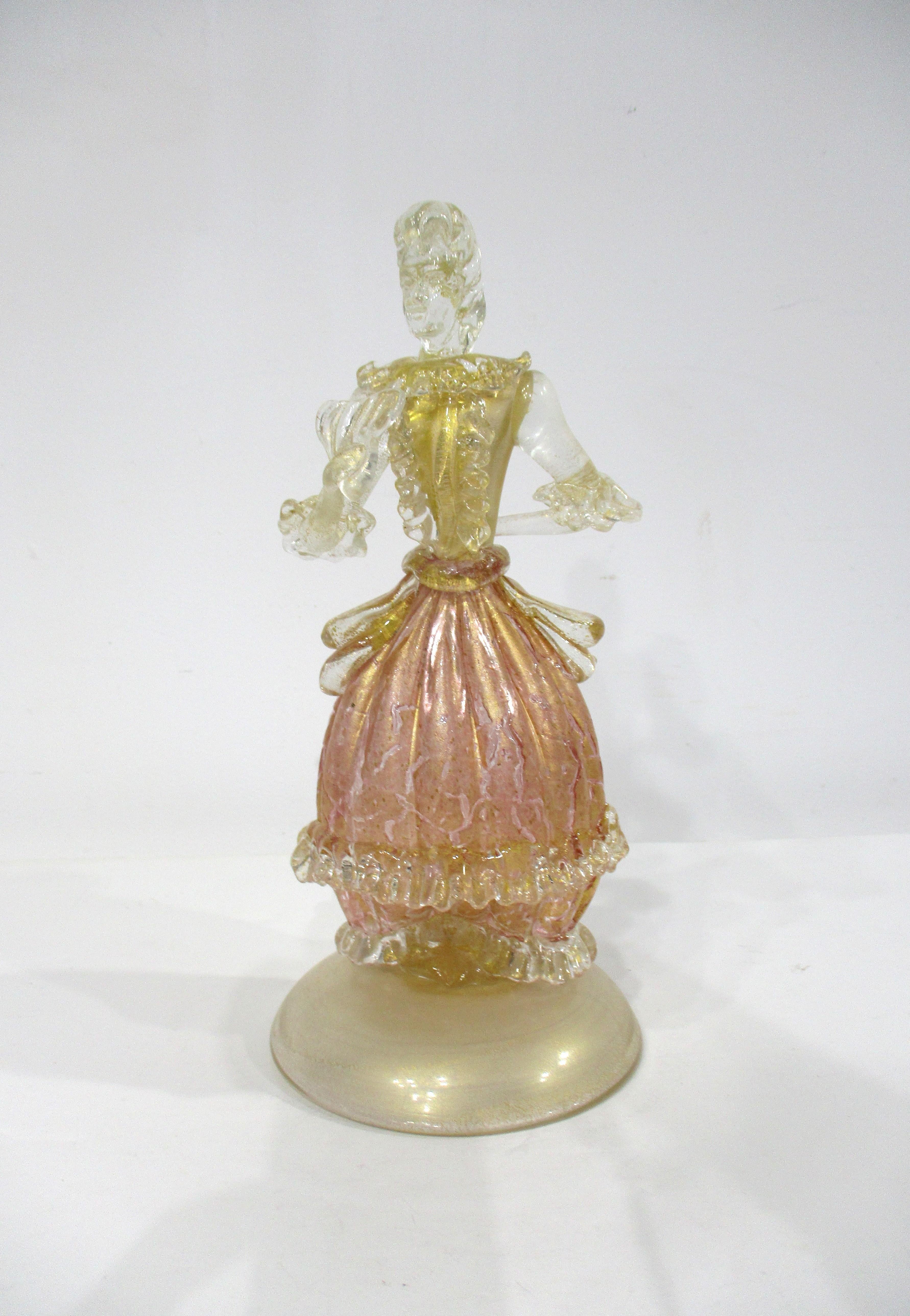 Murano Female Figurine in the style of Seguso Vetri dArte For Sale 3