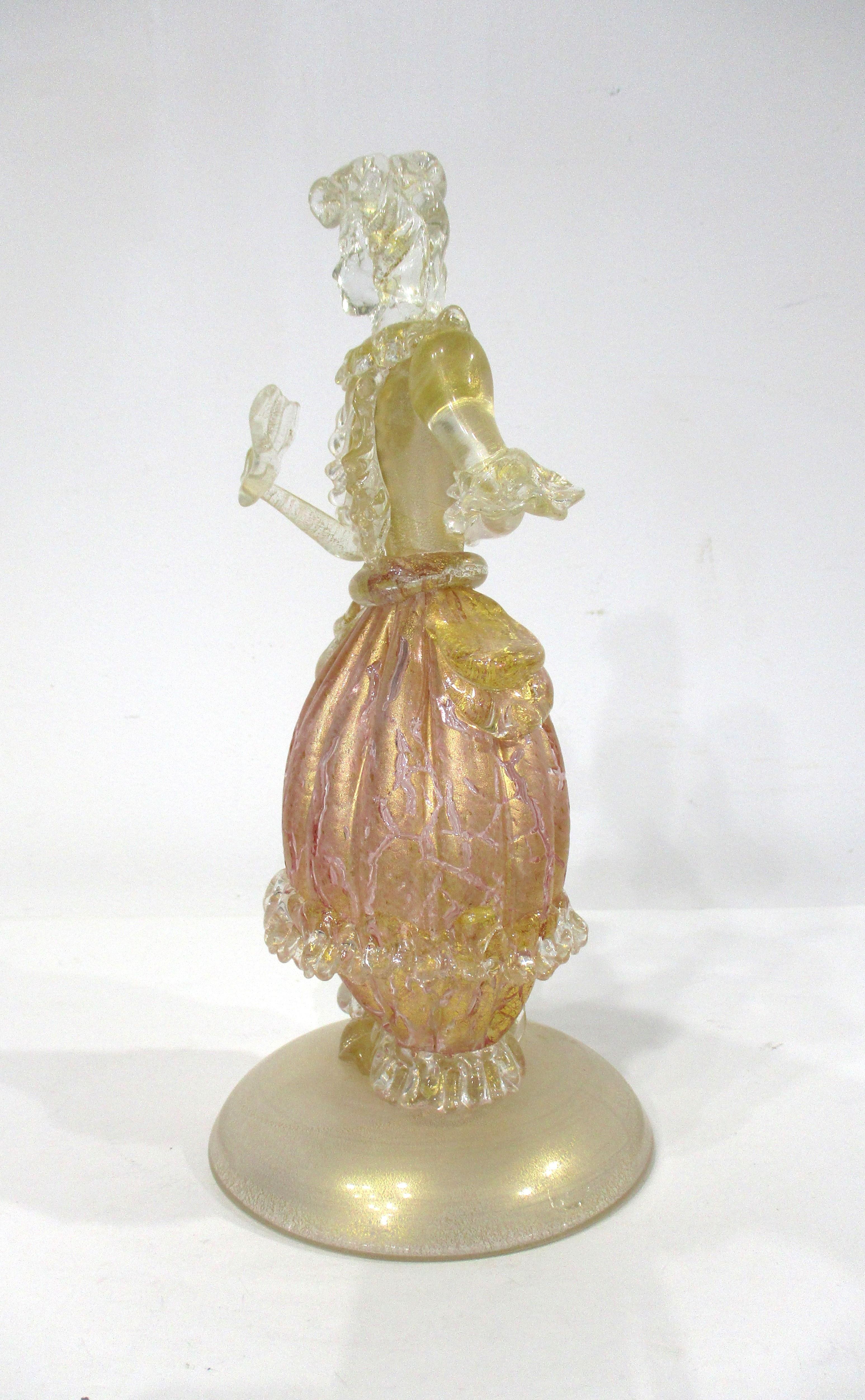 20th Century Murano Female Figurine in the style of Seguso Vetri dArte For Sale