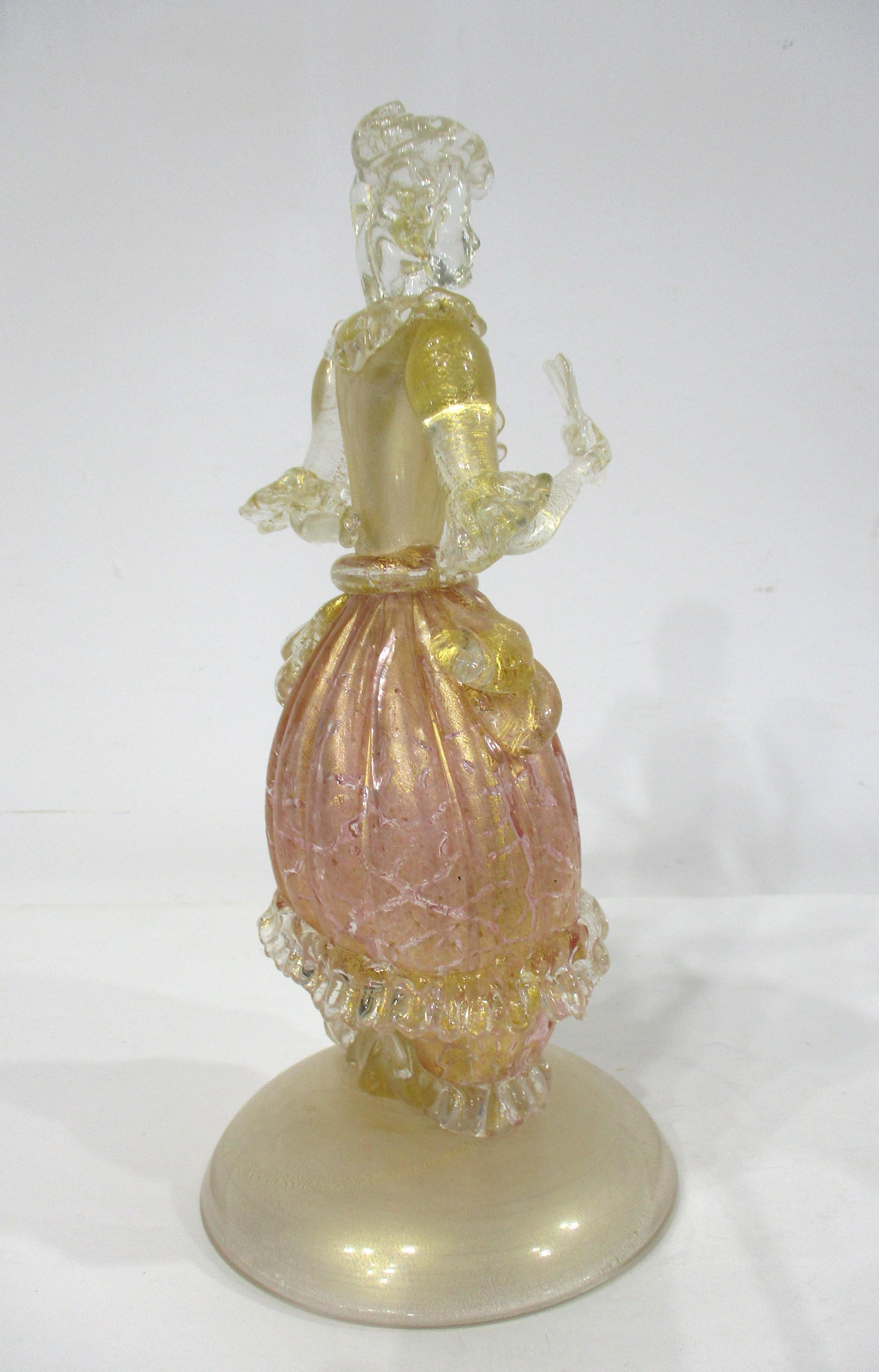 Art Glass Murano Female Figurine in the style of Seguso Vetri dArte For Sale