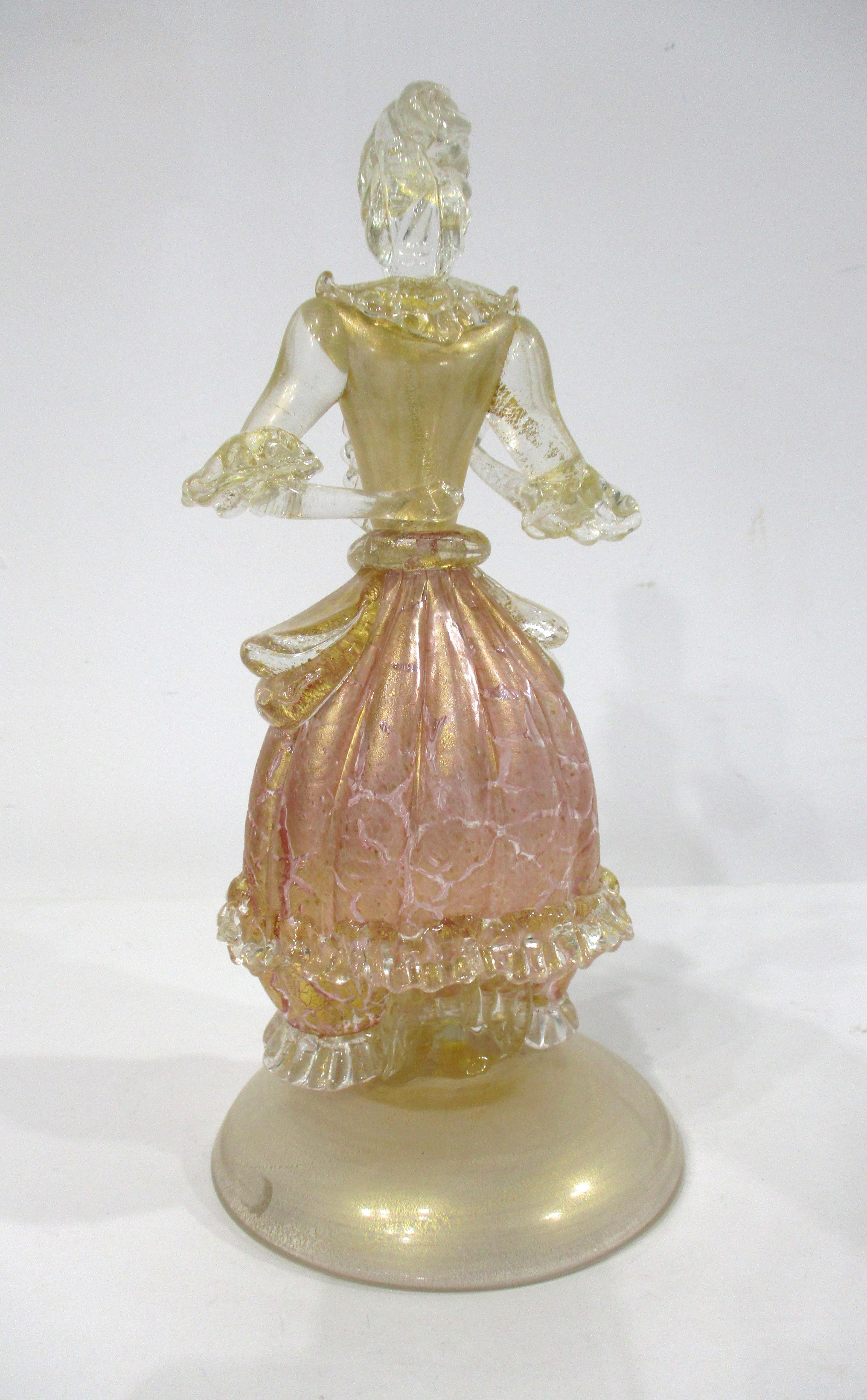 Murano Female Figurine in the style of Seguso Vetri dArte For Sale 1
