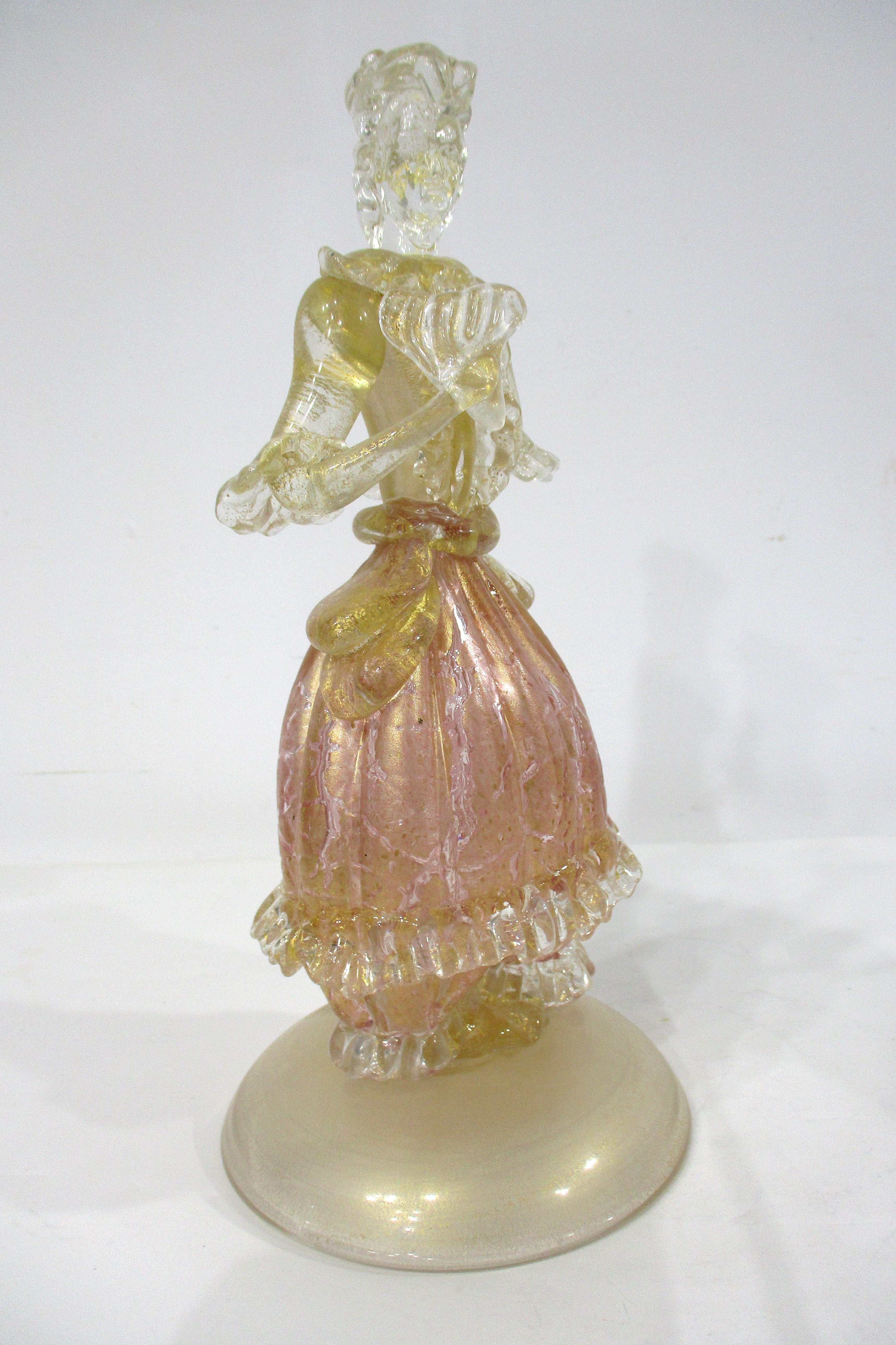 Murano Female Figurine in the style of Seguso Vetri dArte For Sale 2