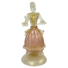 Figurine féminine de Murano dans le style de Seguso Vetri dArte