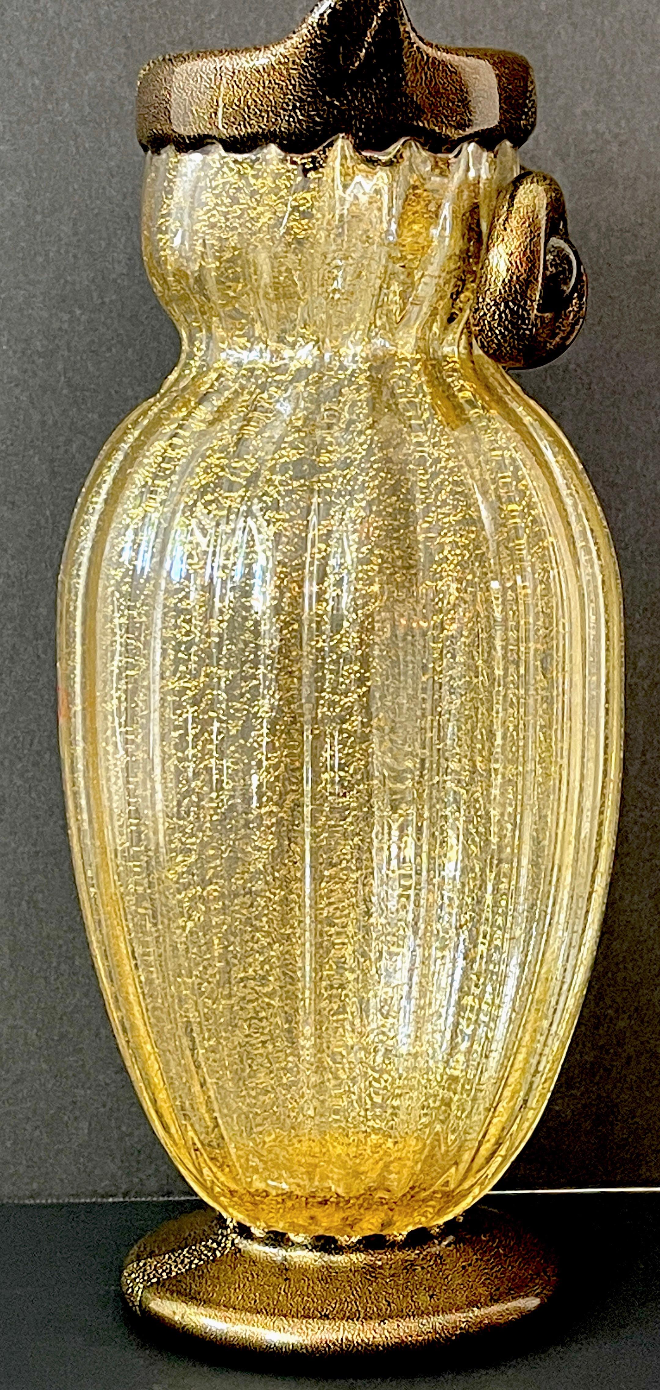 murano glass owl vase