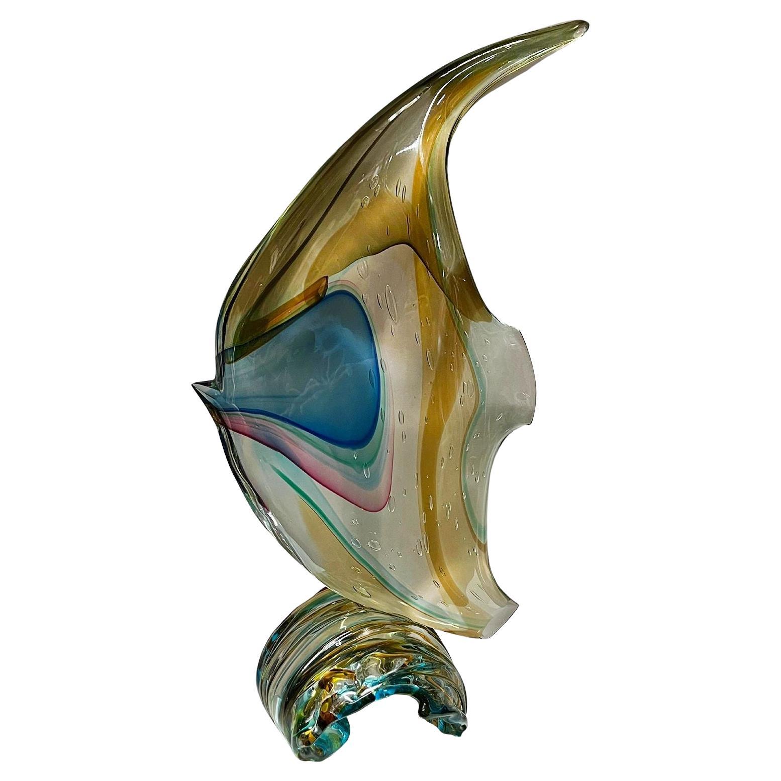 Sculpture de poisson de Murano de Sergio Costantini