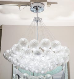 Murano Floating Clustered Globe Chandelier in Polished Nickel