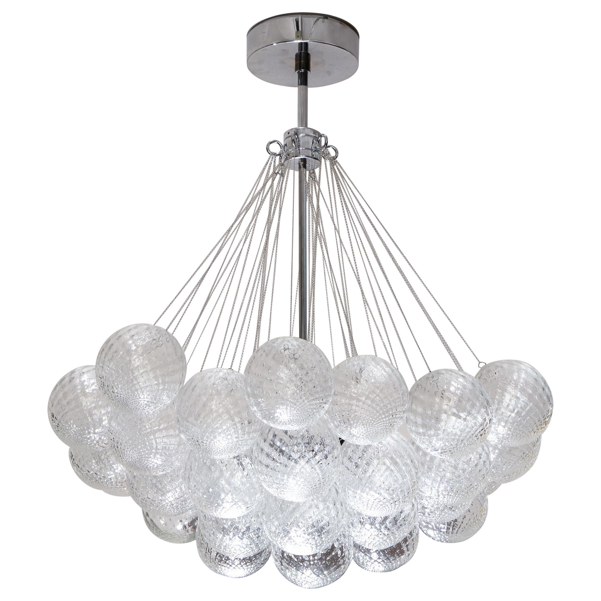 Murano Floating Clustered Globe Chandelier in Polished Nickel