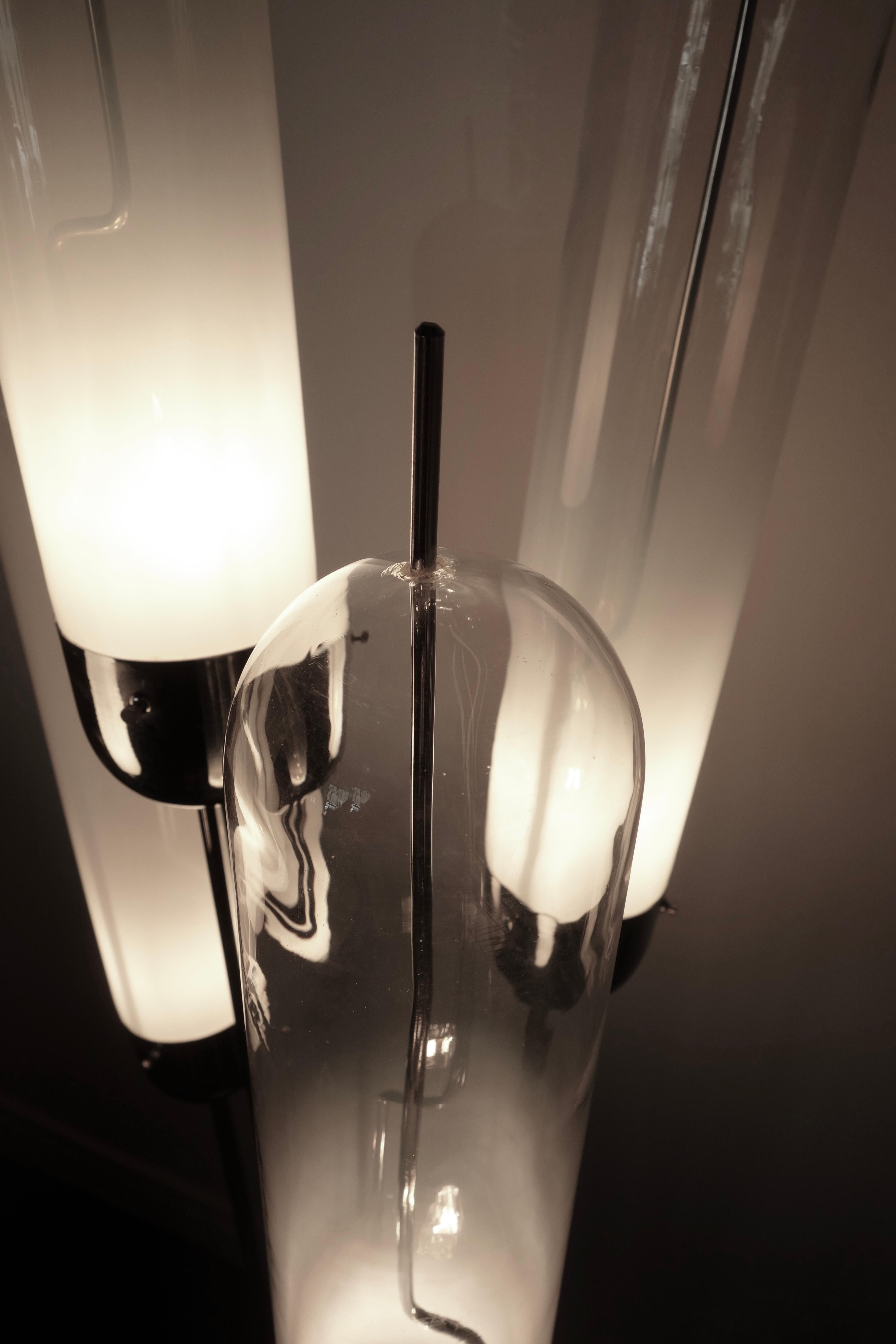 Italian Murano Floor Lamp Attributed to Carlo Nason for Mazzega, Italy 1970's For Sale