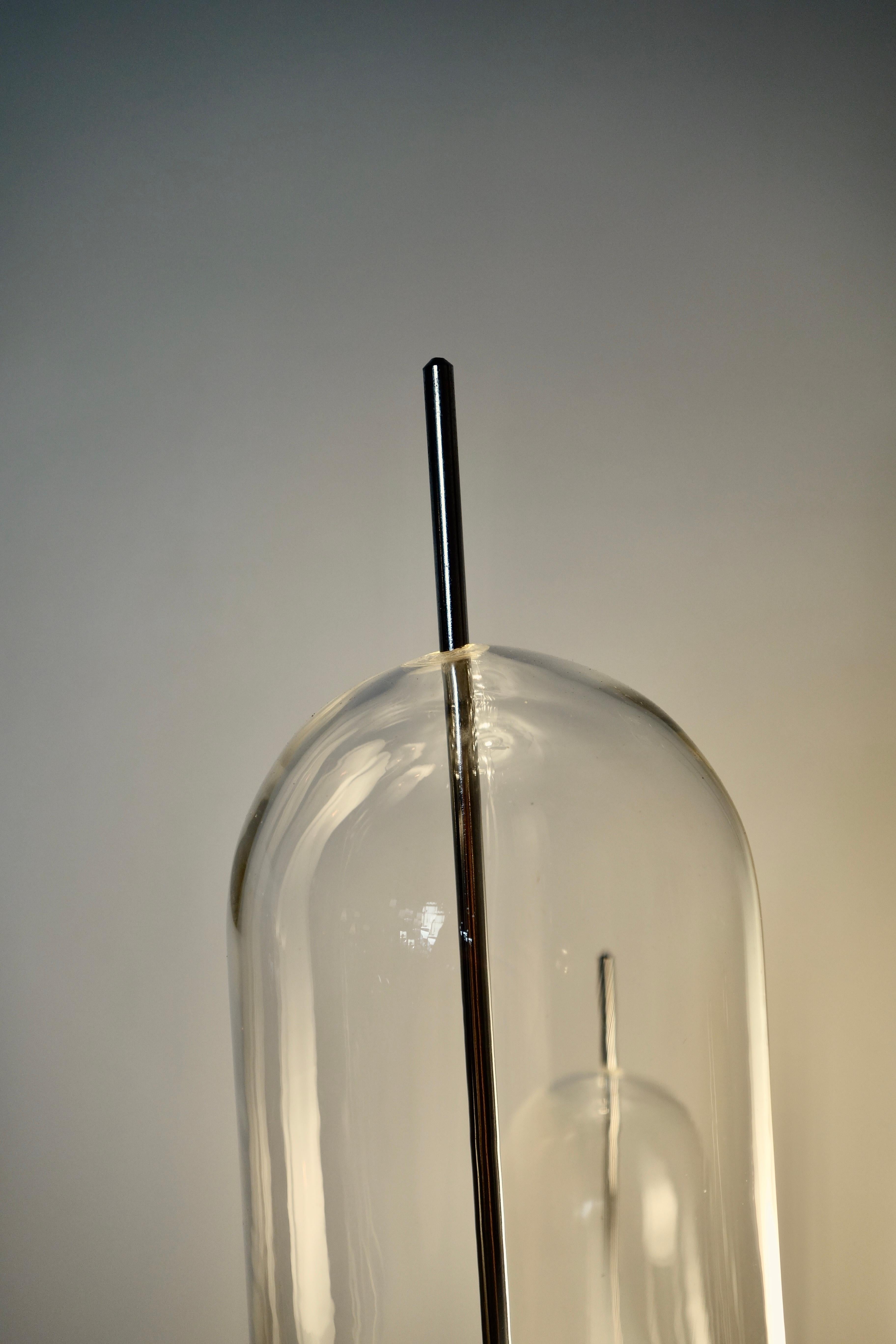 Metal Murano Floor Lamp Attributed to Carlo Nason for Mazzega, Italy 1970's For Sale