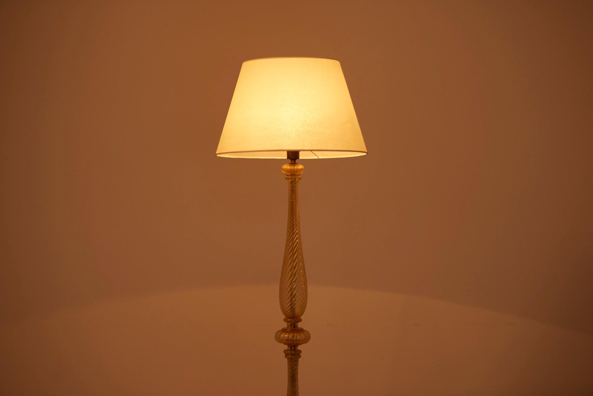 Italian Murano Floor Lamp by Barovier & Toso, Italy, 1950s For Sale