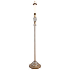 Murano Floor Lamp in Brass and Glass, Italy, 1950s