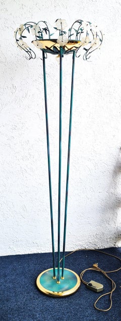Murano floor lamp in the shape of a flower by Seguso for Venini, Italy, 1980s