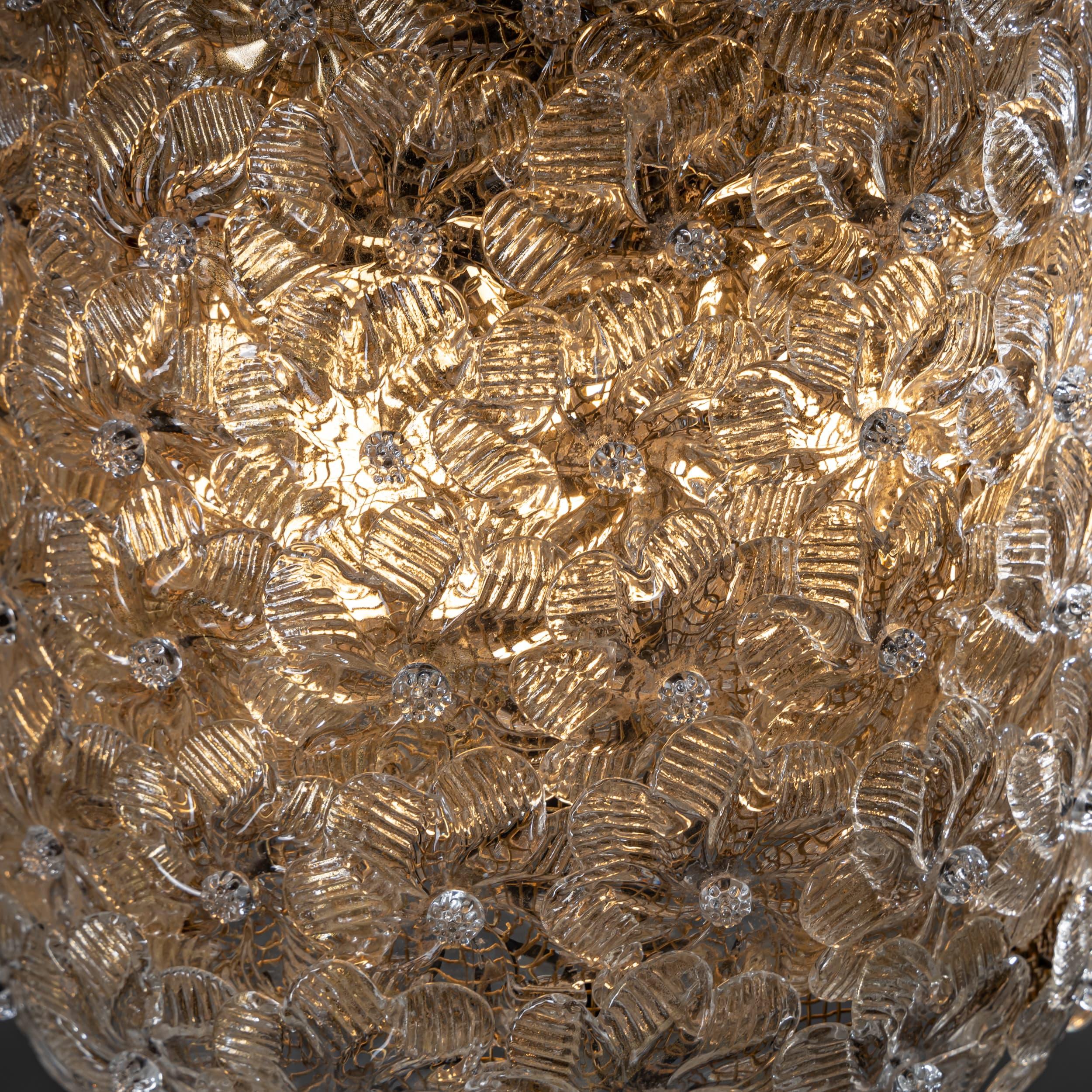 Murano Floor Lamp ‘Millefiori’ with Glass Flowers, attributed to Barovier & Toso For Sale 3