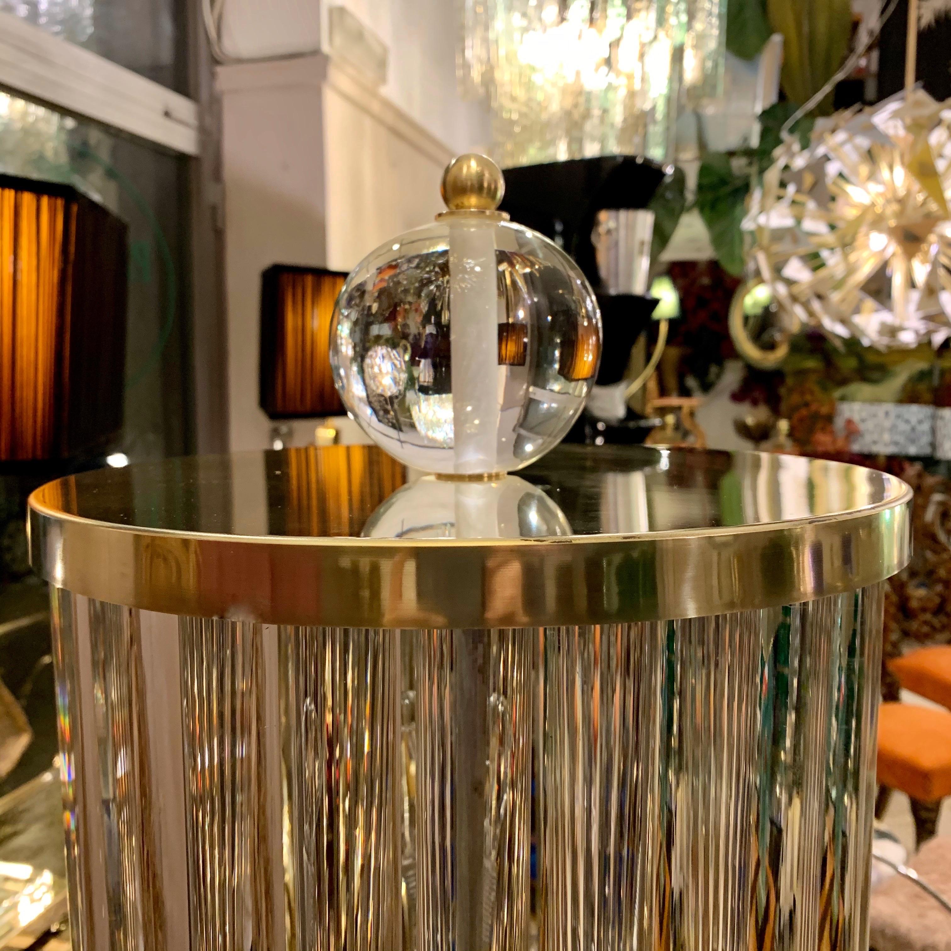 Lampadaire de Murano avec tiges en verre transparent, forme de colonne, années 1980 en vente 3