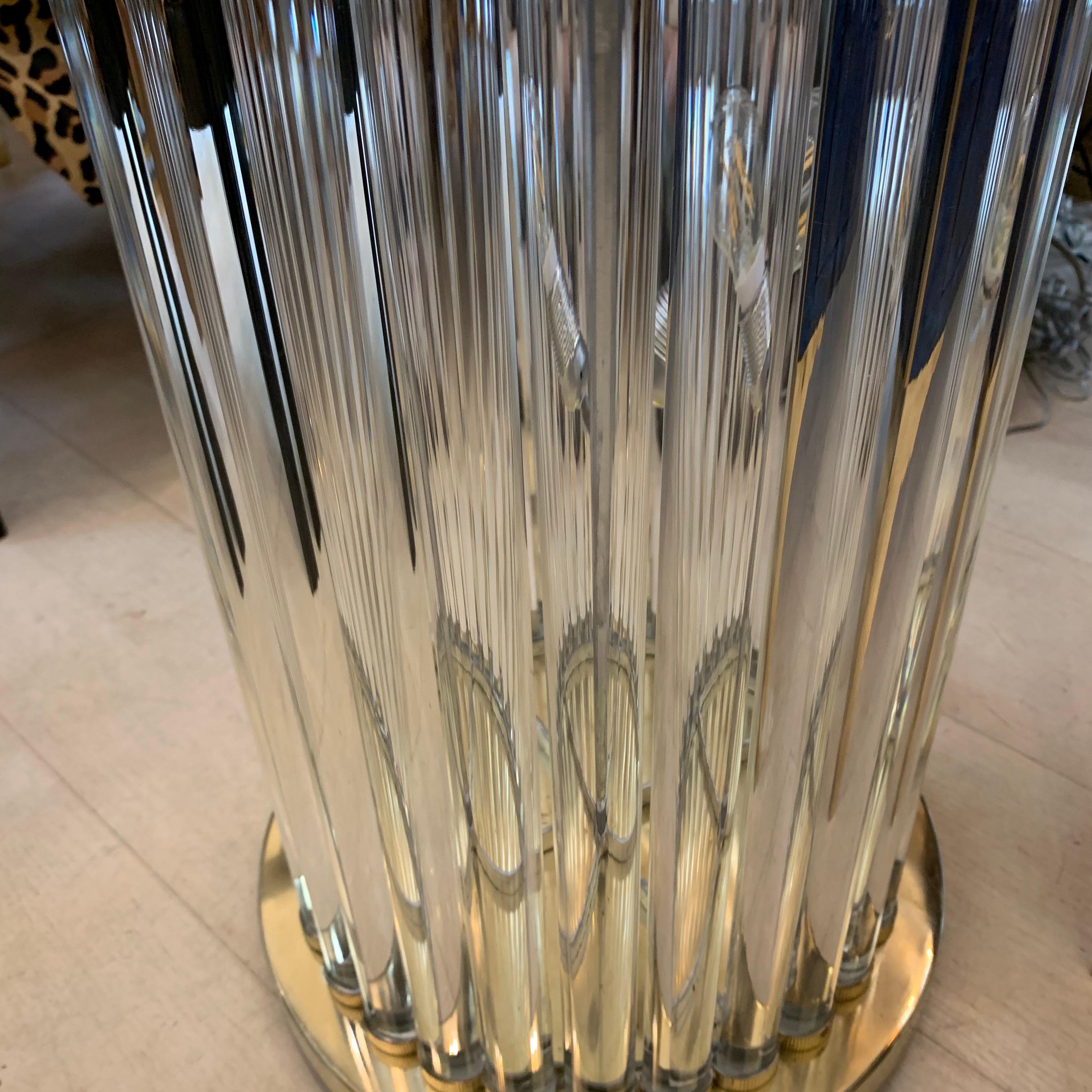 Murano Floor Lamp with Clear Glass Rods, Column Shape, 1980s 2