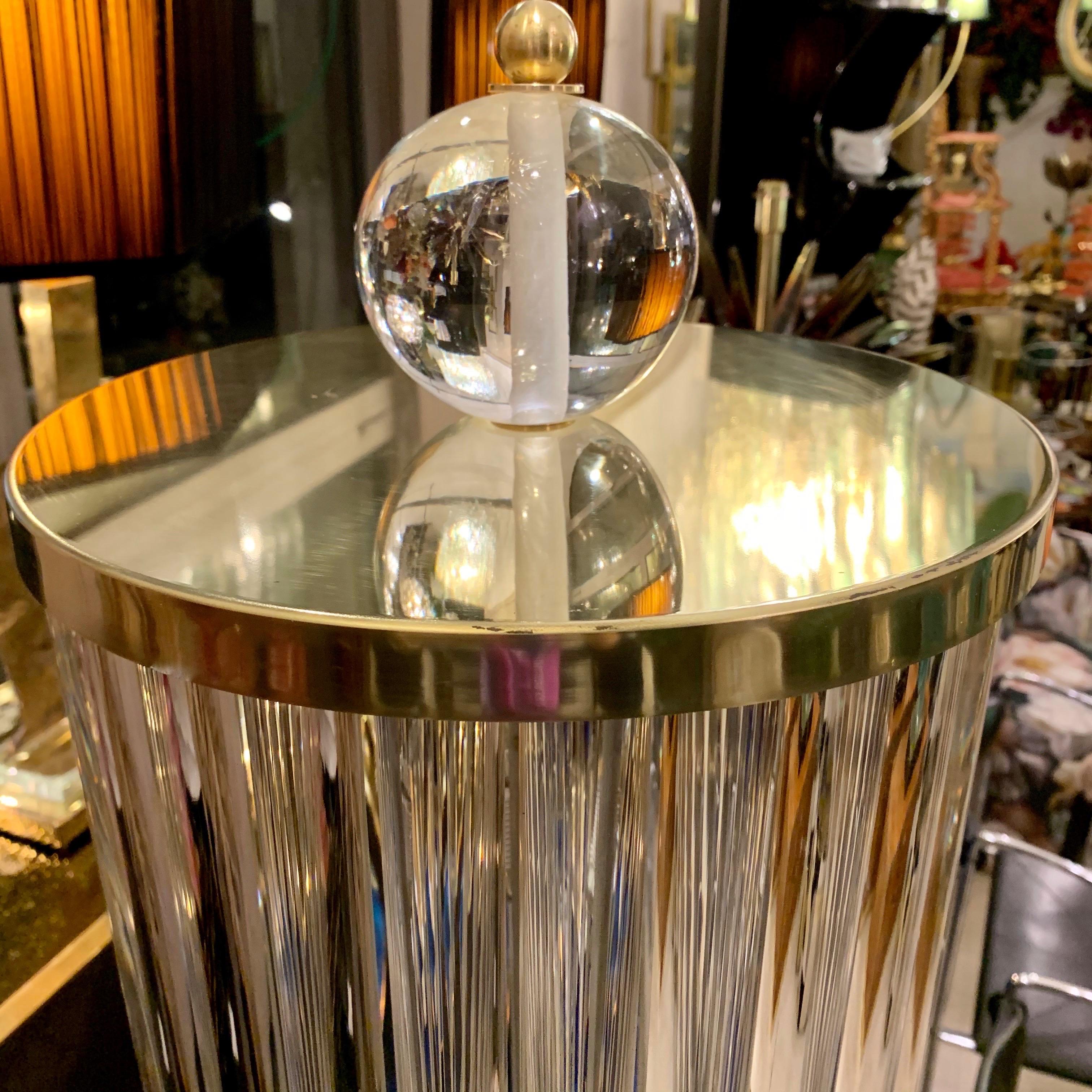 Lámpara de pie de Murano con varillas de cristal transparente, forma de columna, años 80 4