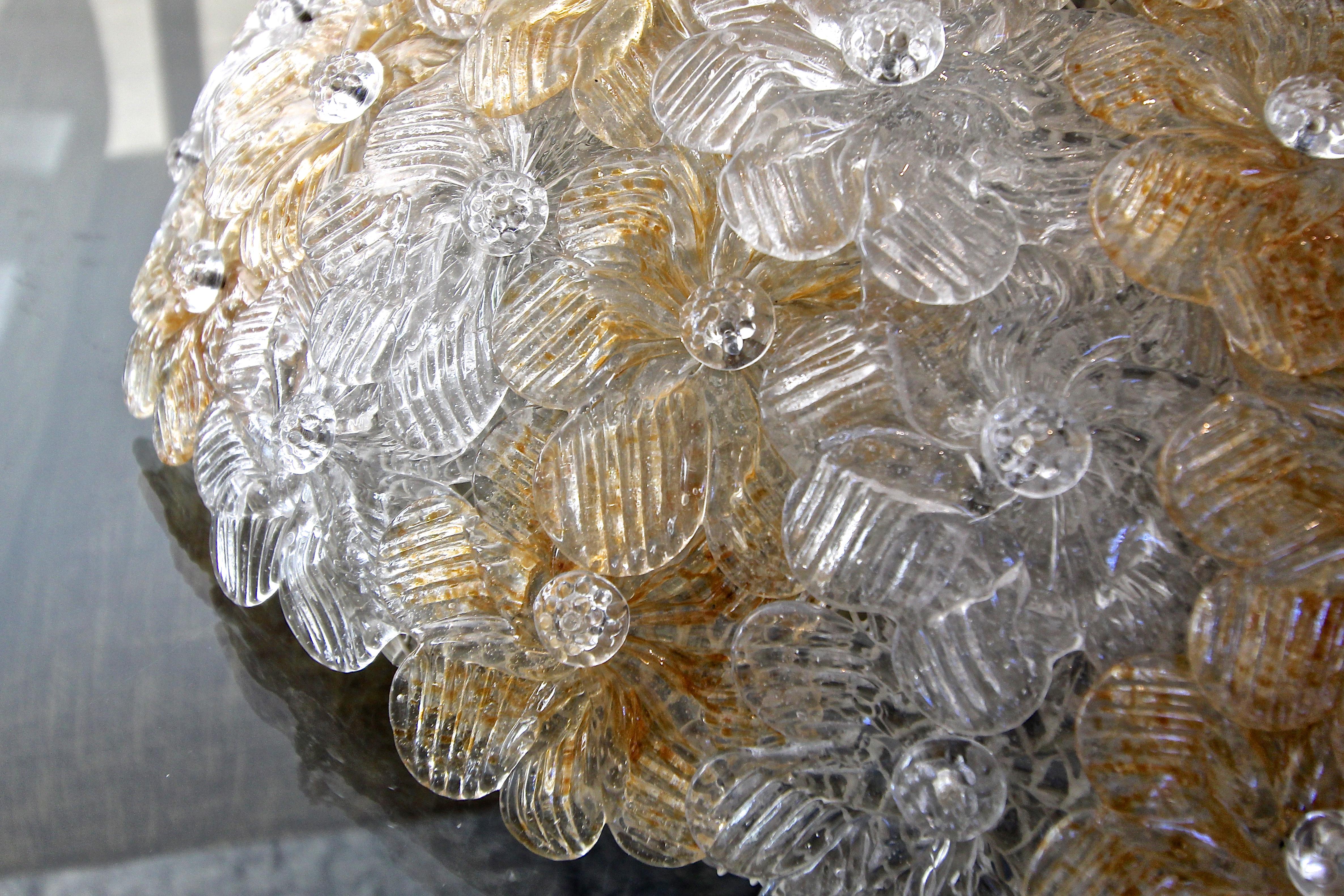 Murano Floral Flower Glass Flushmount Ceiling Light 4