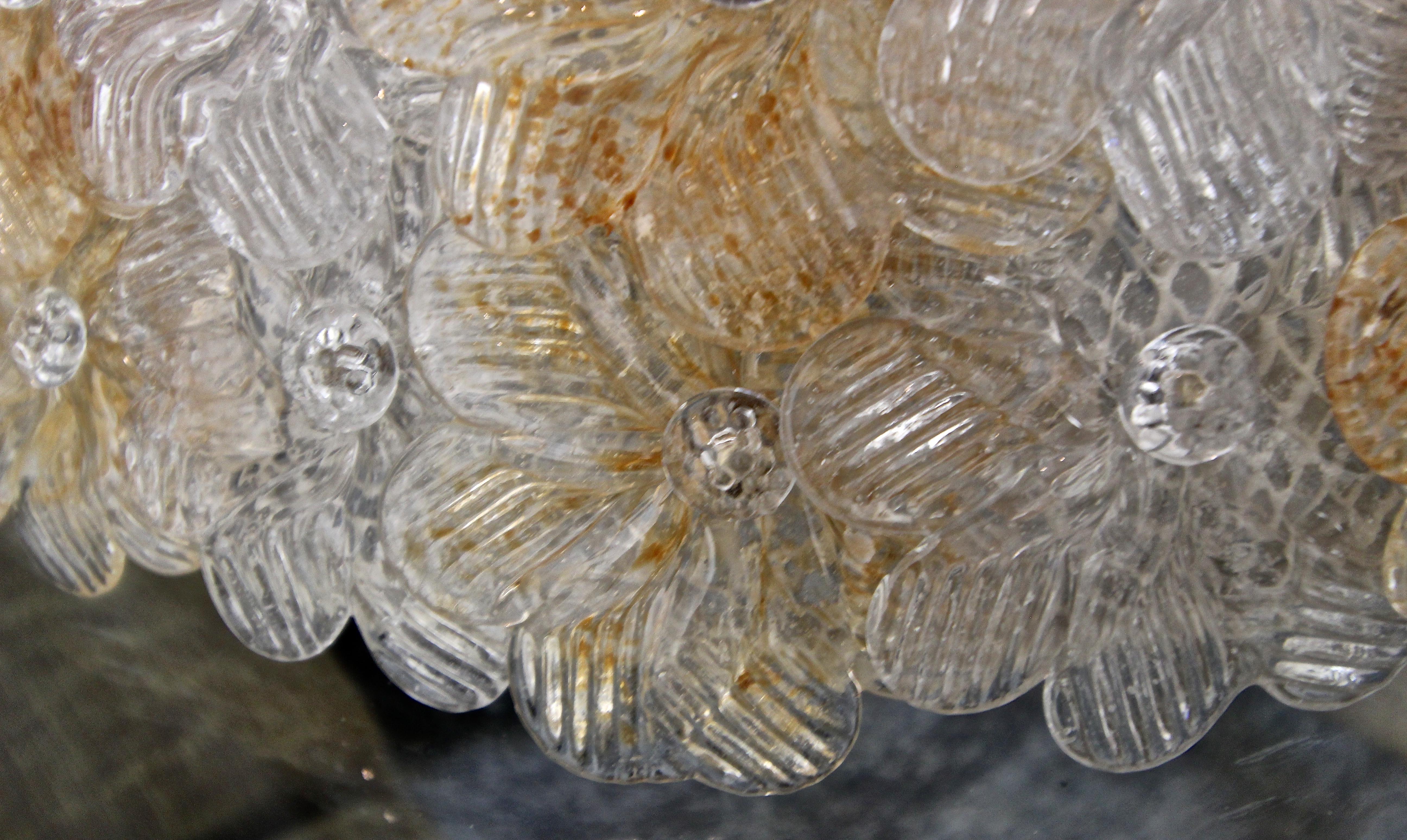 Murano Floral Flower Glass Flushmount Ceiling Light 6