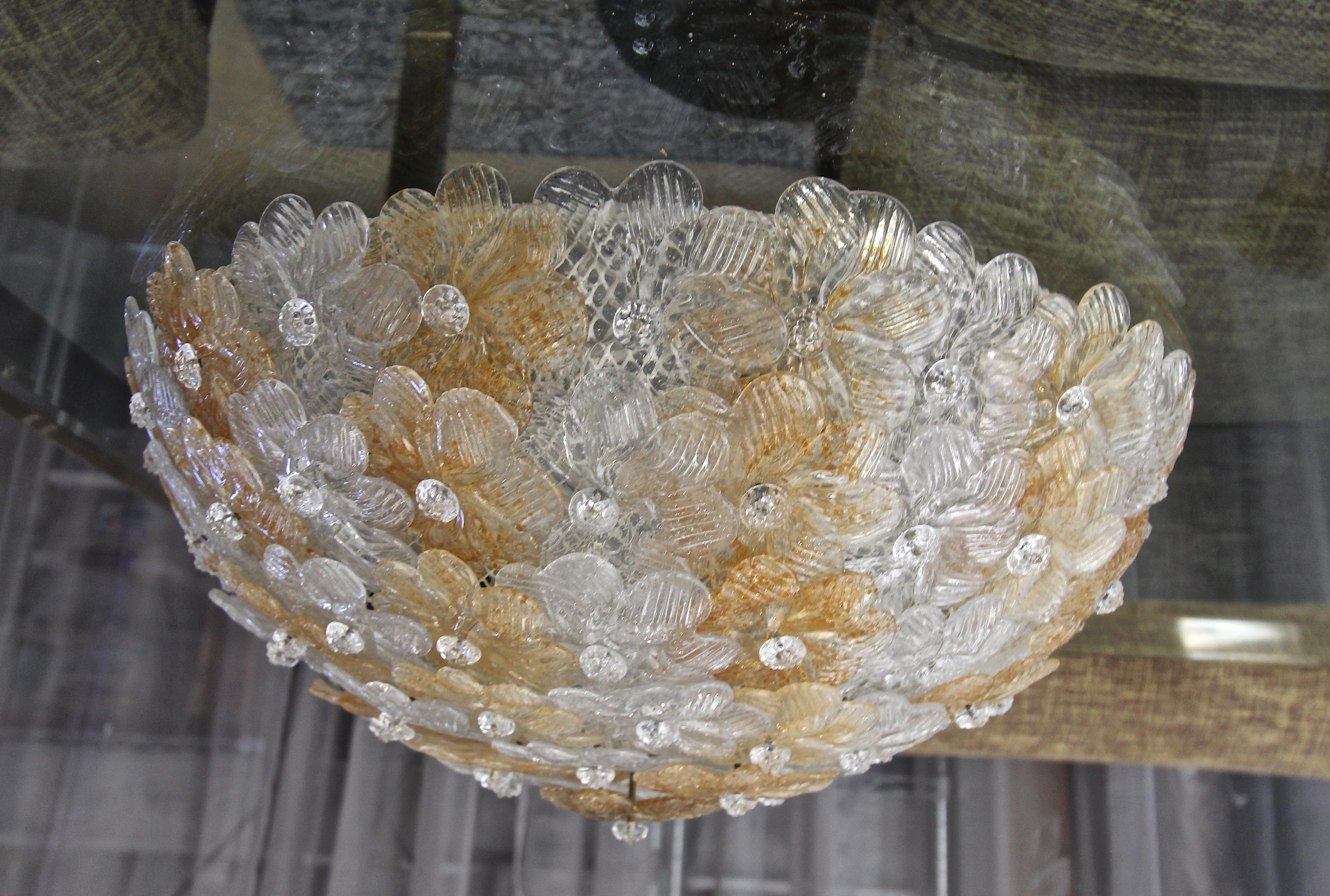 Murano Floral Flower Glass Flushmount Ceiling Light 1