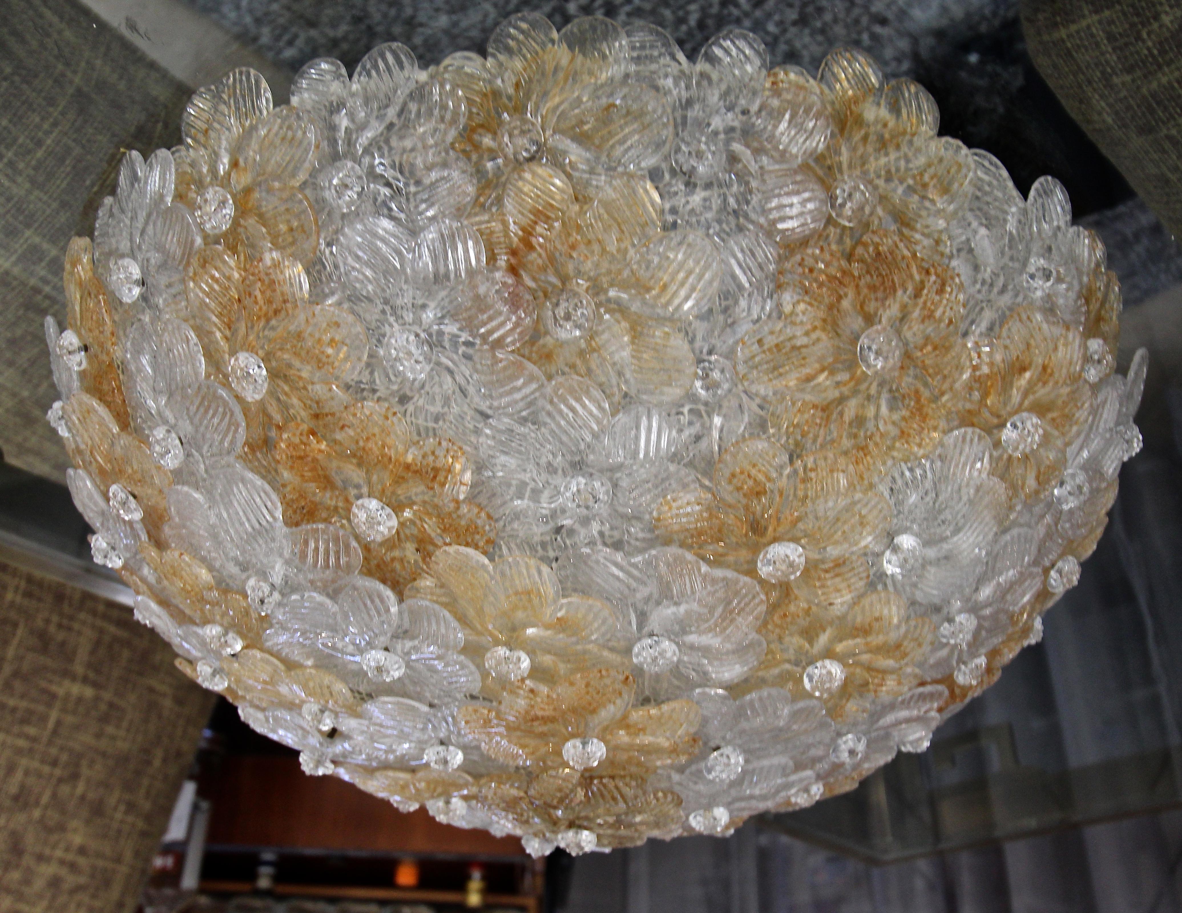 Murano Floral Flower Glass Flushmount Ceiling Light 2