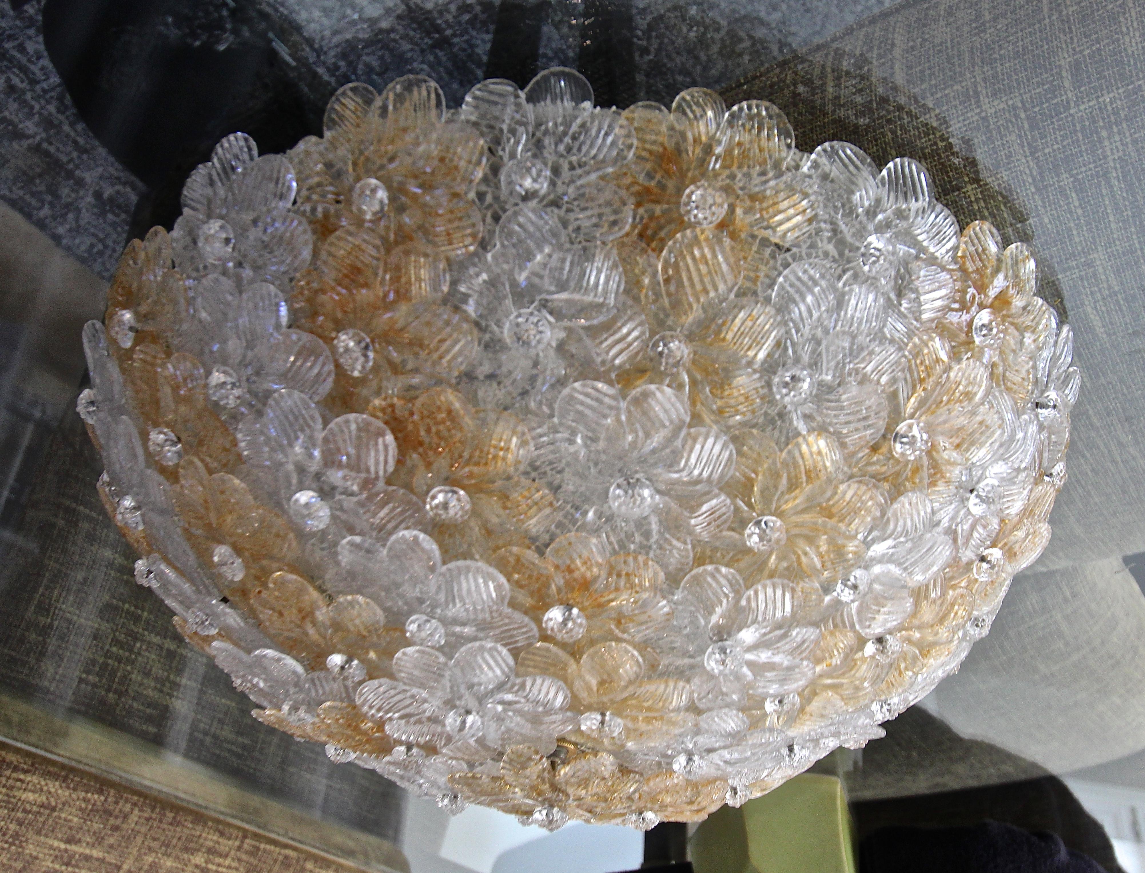 Murano Floral Flower Glass Flushmount Ceiling Light 3