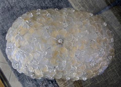 Murano Floral Glass Oval Flush Mount Ceiling Light