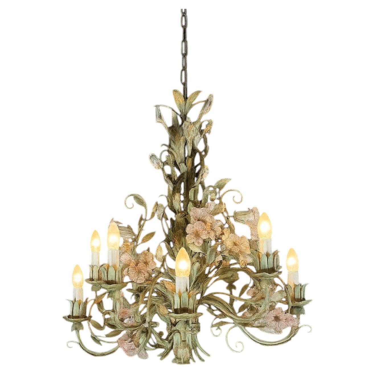 Lámpara de araña «Murano Flowers». 1990