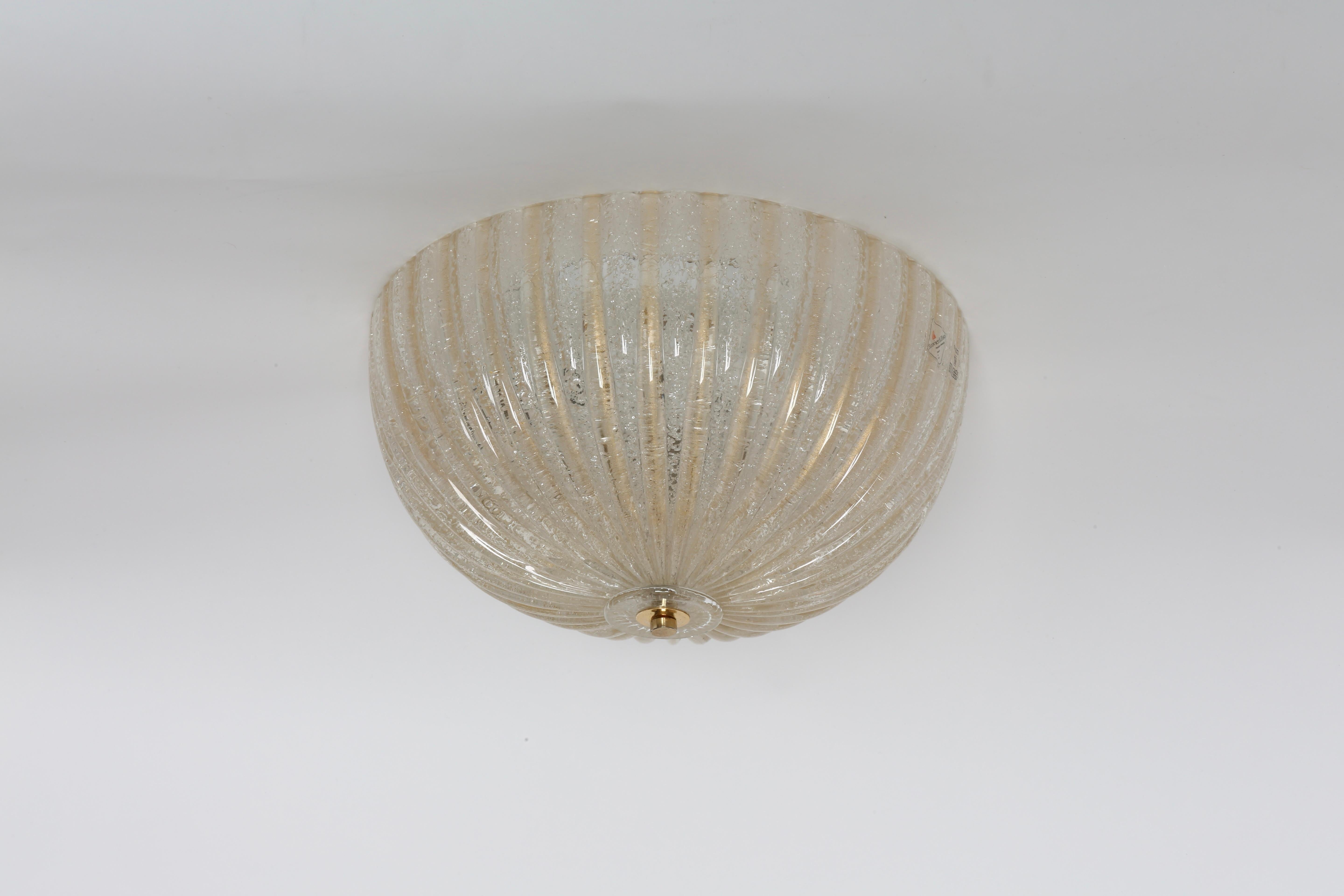 Murano Flush Mount Ceiling Light by Barovier & Toso For Sale 4