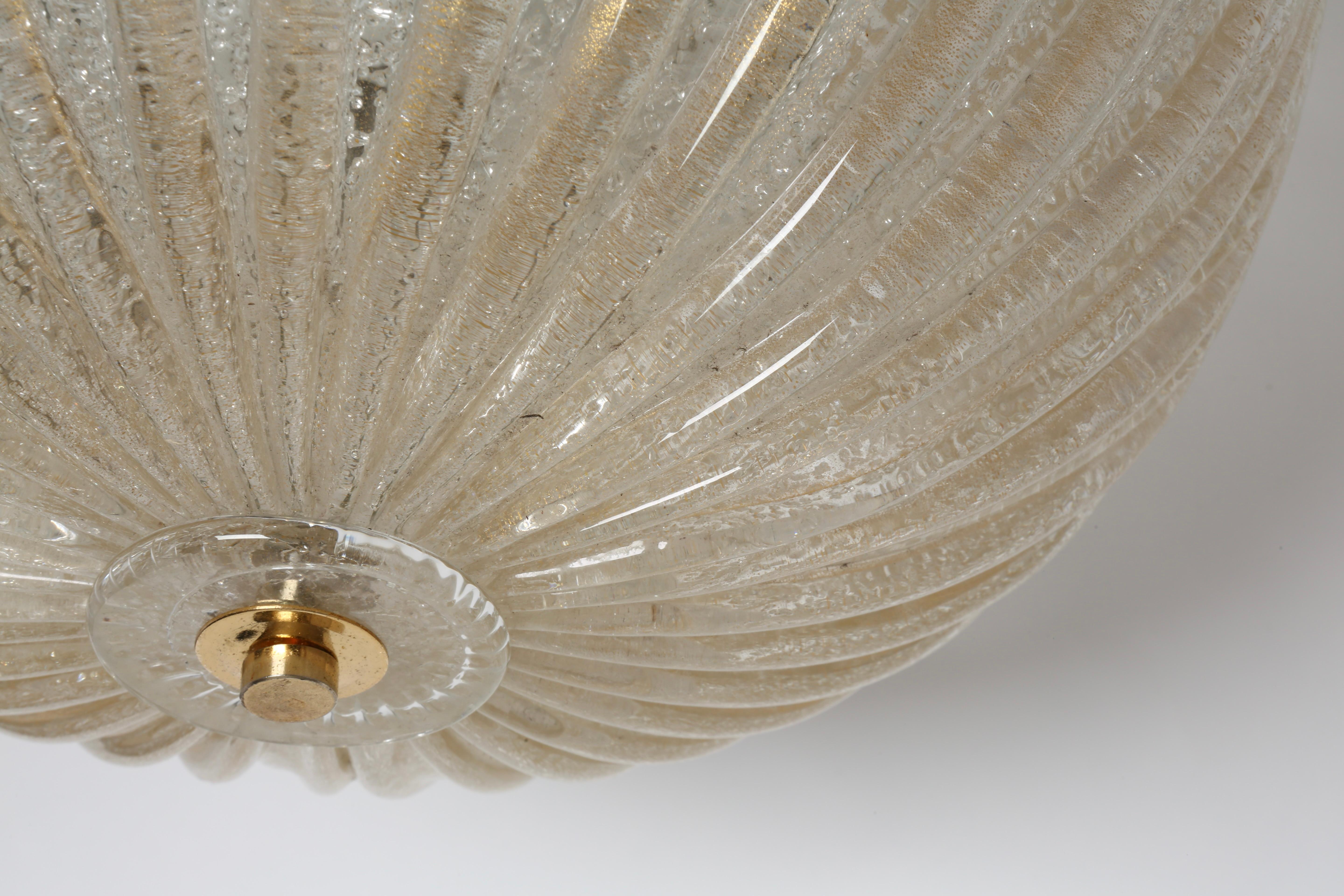 Murano Flush Mount Ceiling Light by Barovier & Toso In Good Condition For Sale In Brooklyn, NY