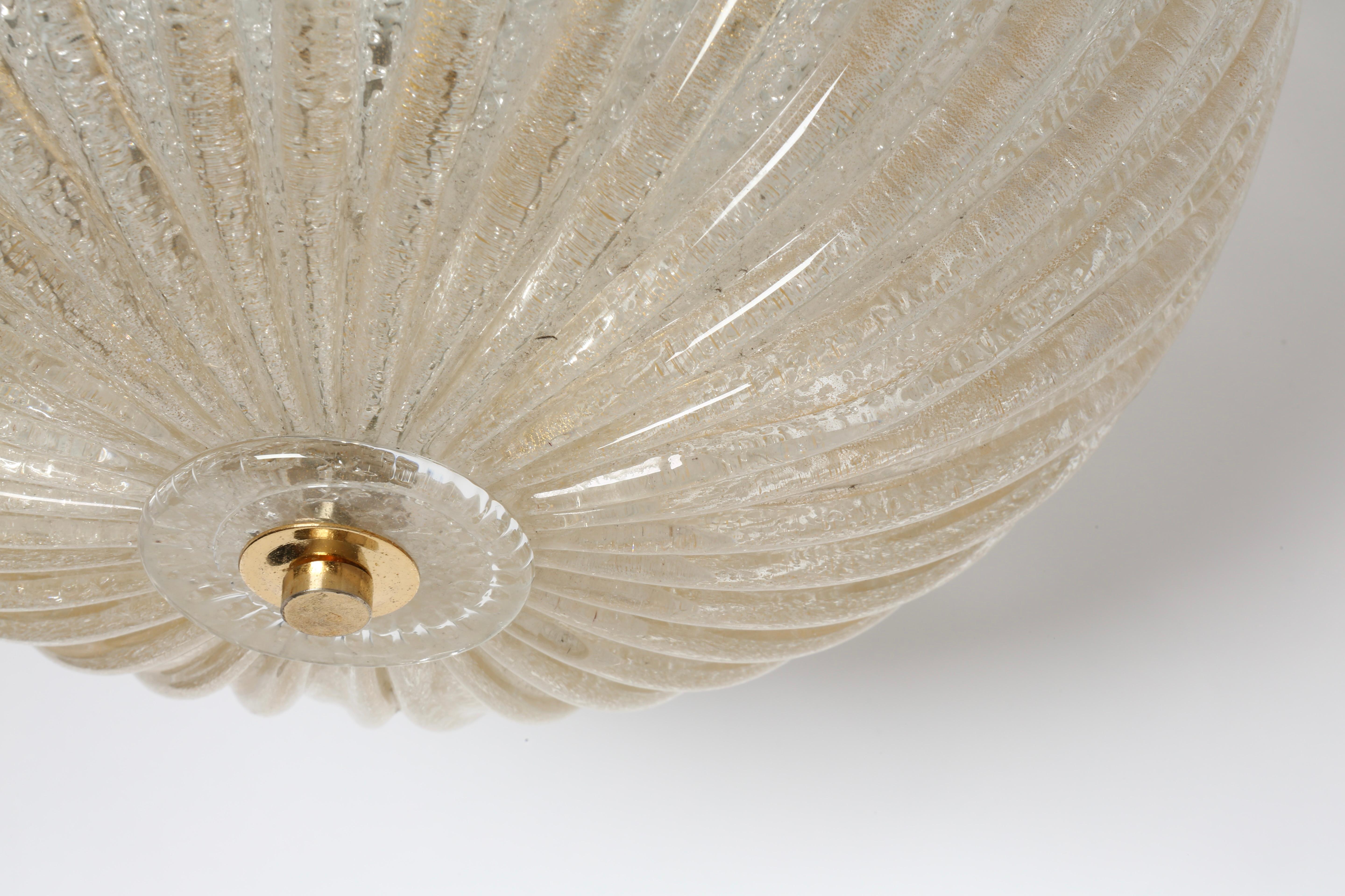 Mid-20th Century Murano Flush Mount Ceiling Light by Barovier & Toso For Sale