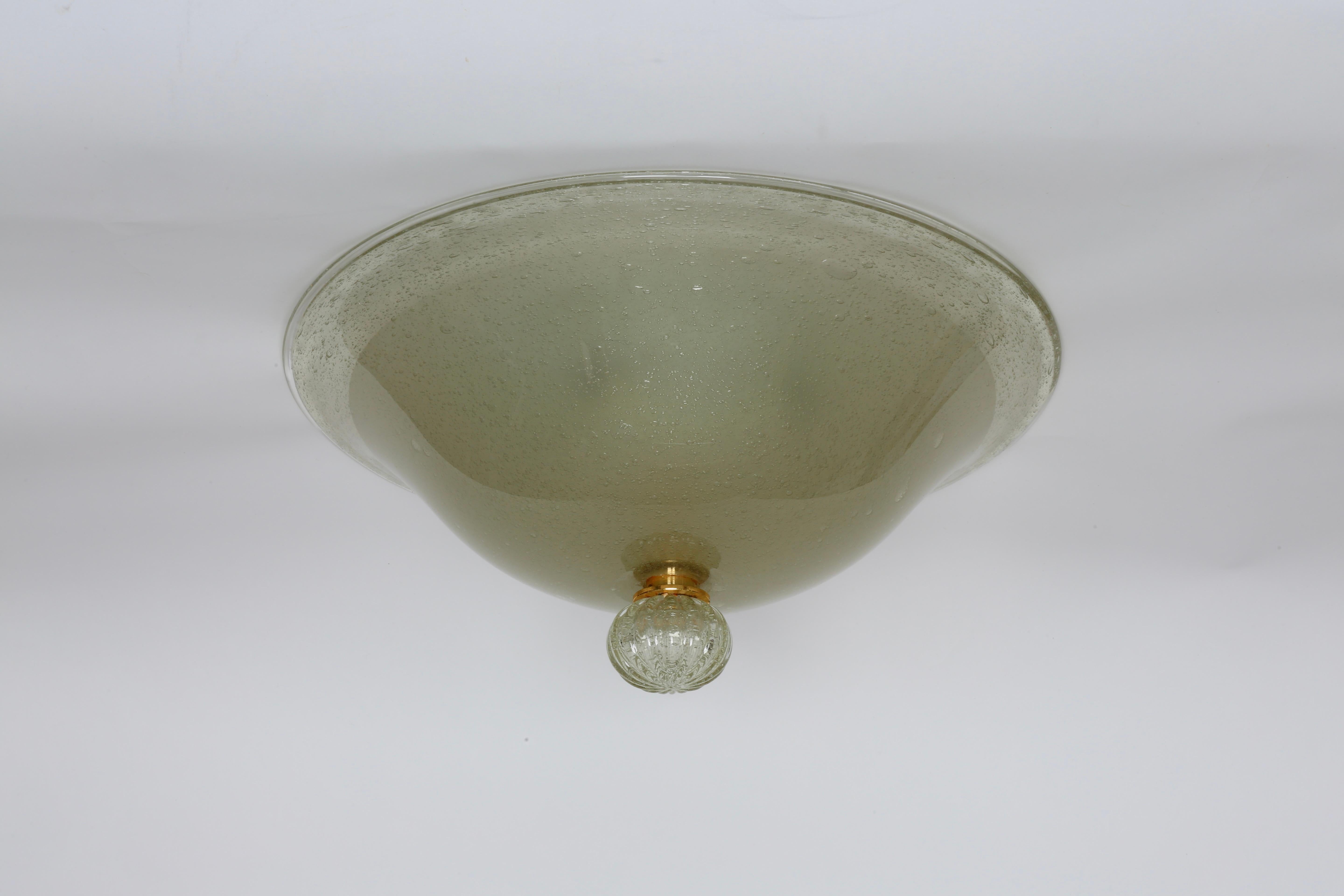 Italian Murano Flush Mount Ceiling Light by Barovier & Toso, large For Sale