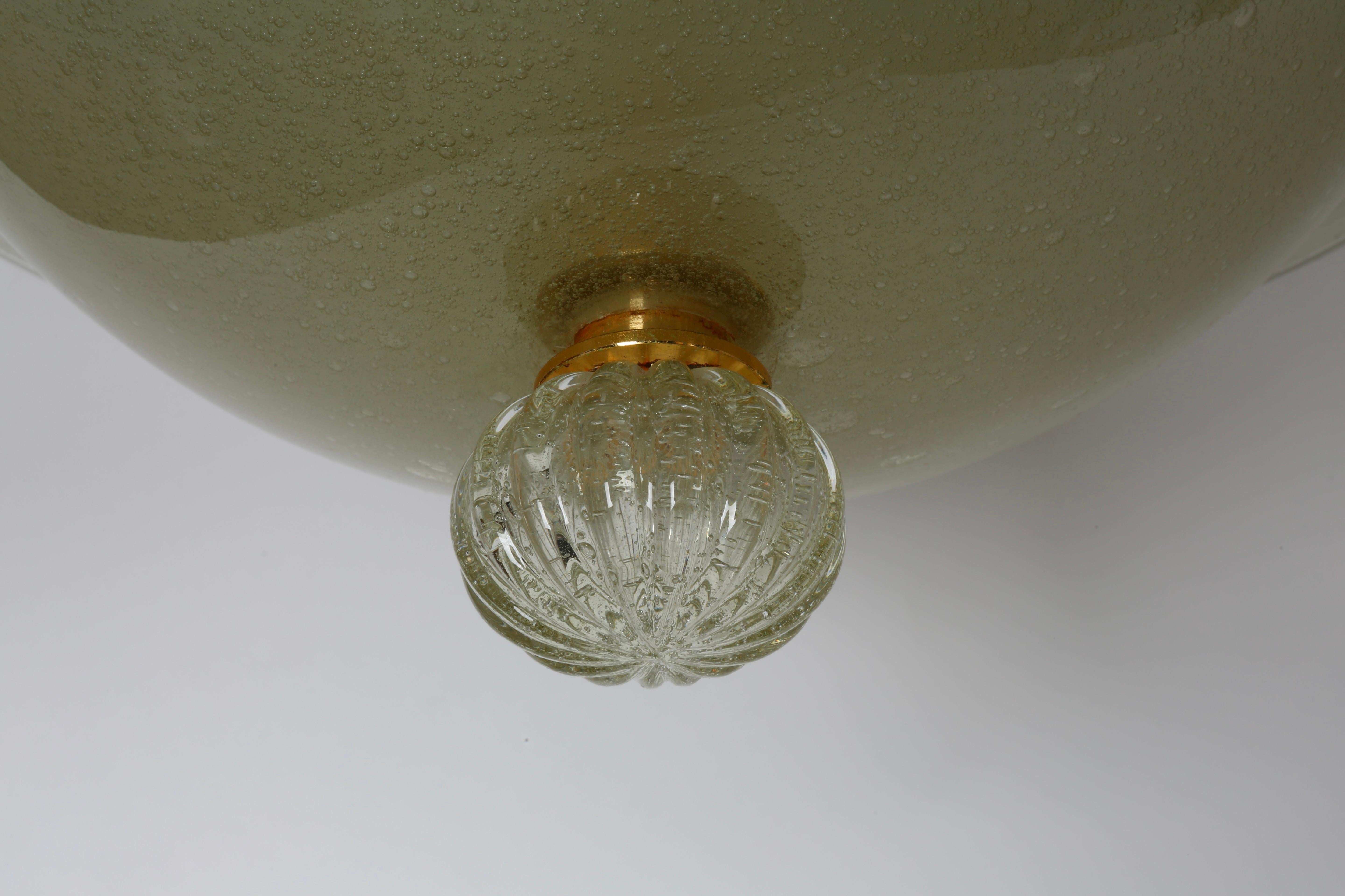 Metal Murano Flush Mount Ceiling Light by Barovier & Toso, large For Sale