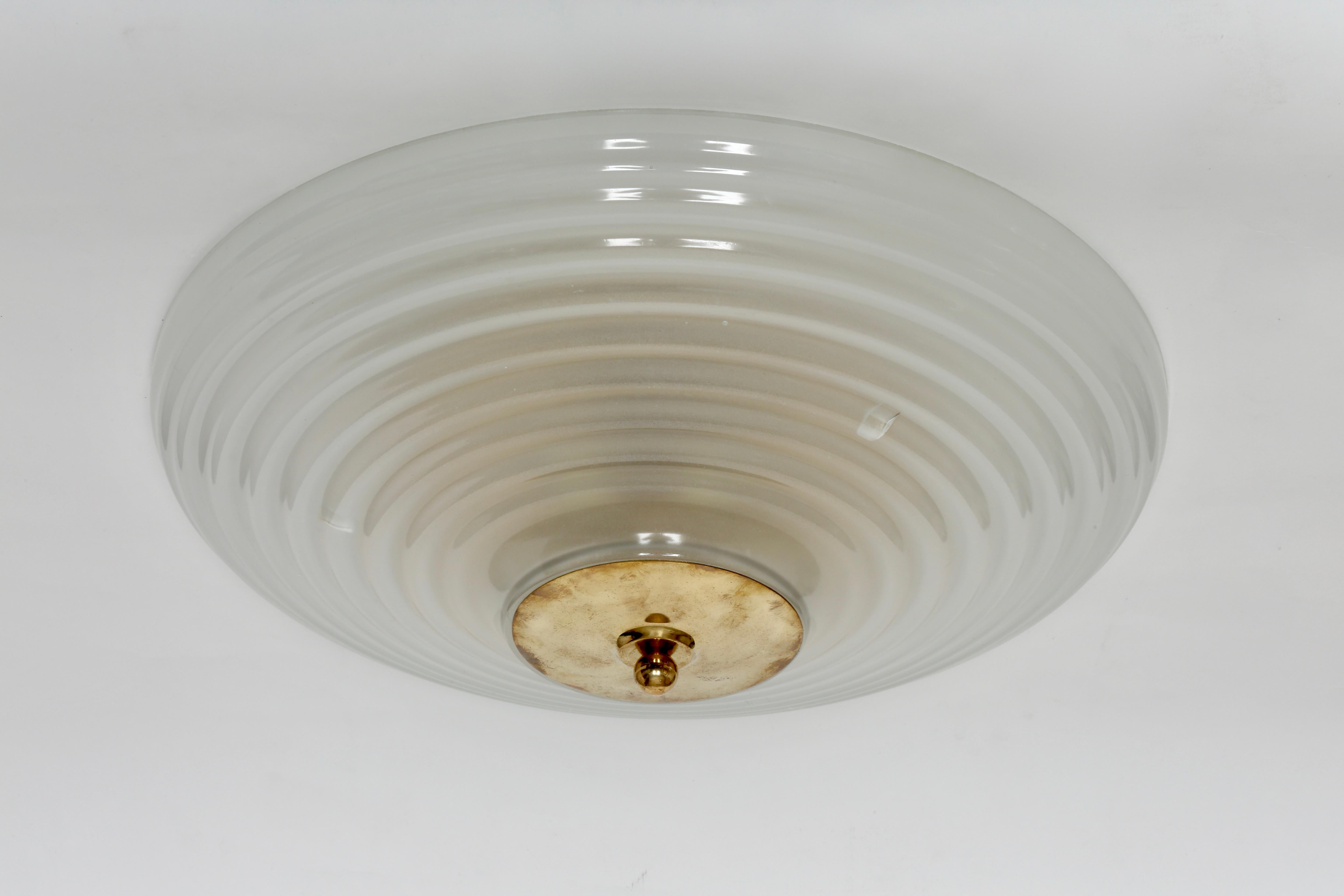 Mid-20th Century Murano Flush Mount ceiling light by Fidenza Vetraria, Italy circa 1960s For Sale