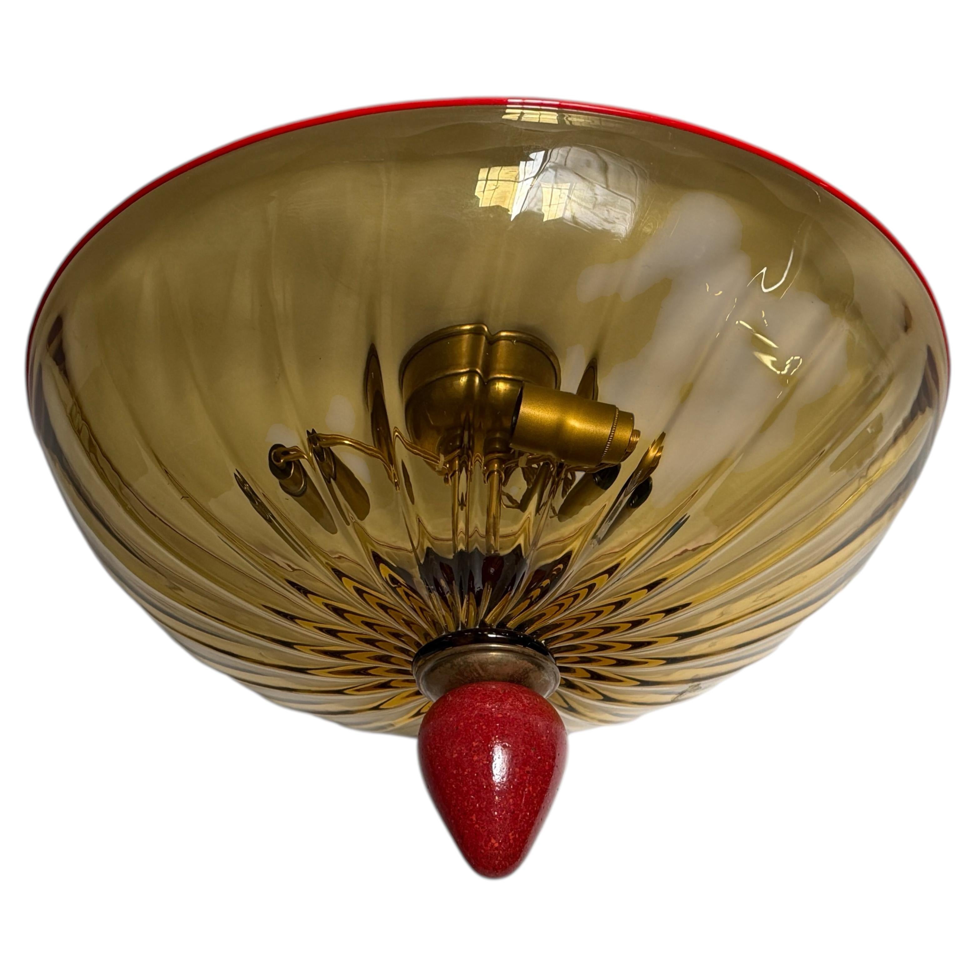 Murano flush mount ceiling light by Toso Vetri D'Arte, Italy circa 1960s
