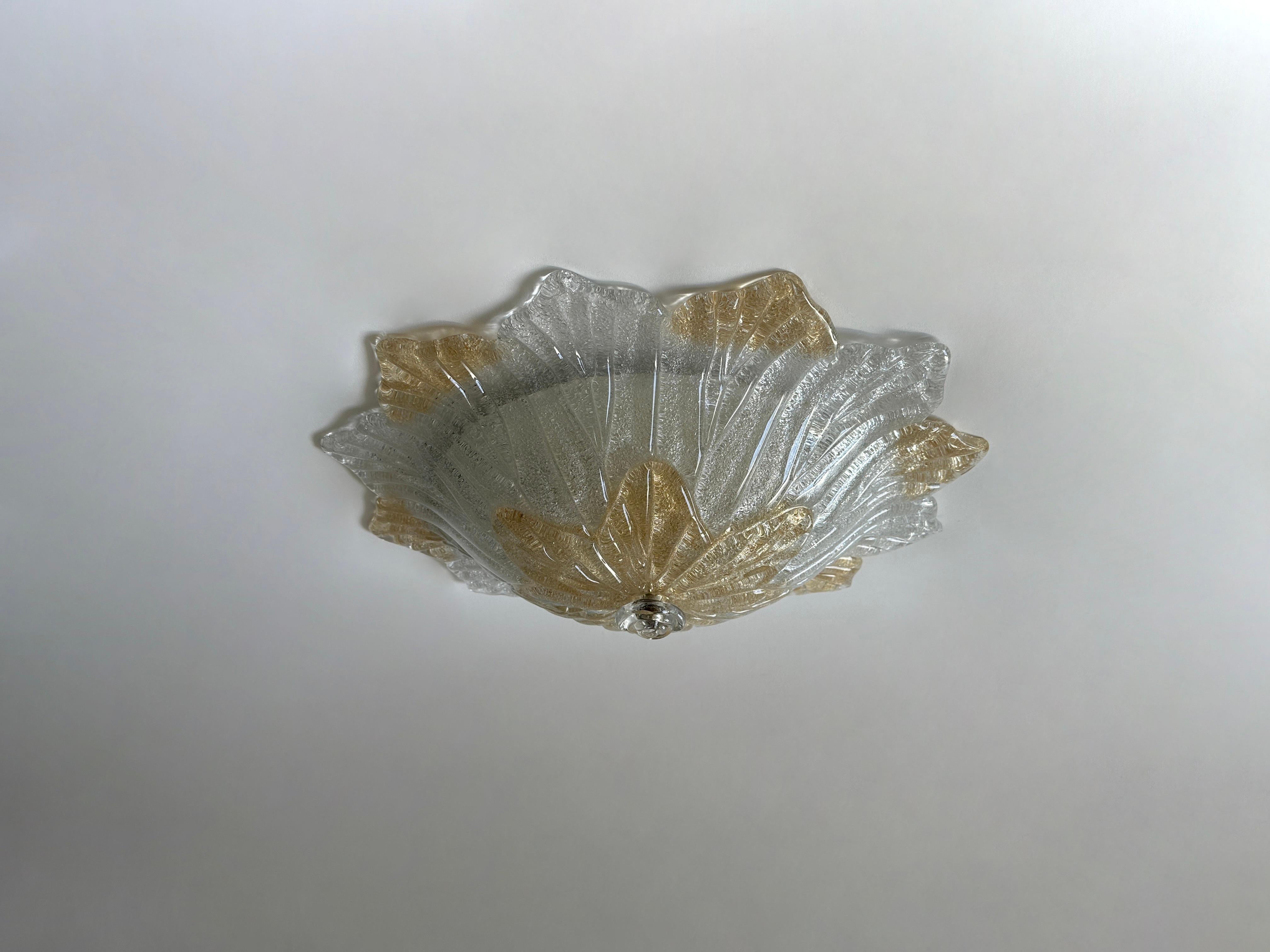 Mid-20th Century Murano Flush Mount Ceiling Light For Sale