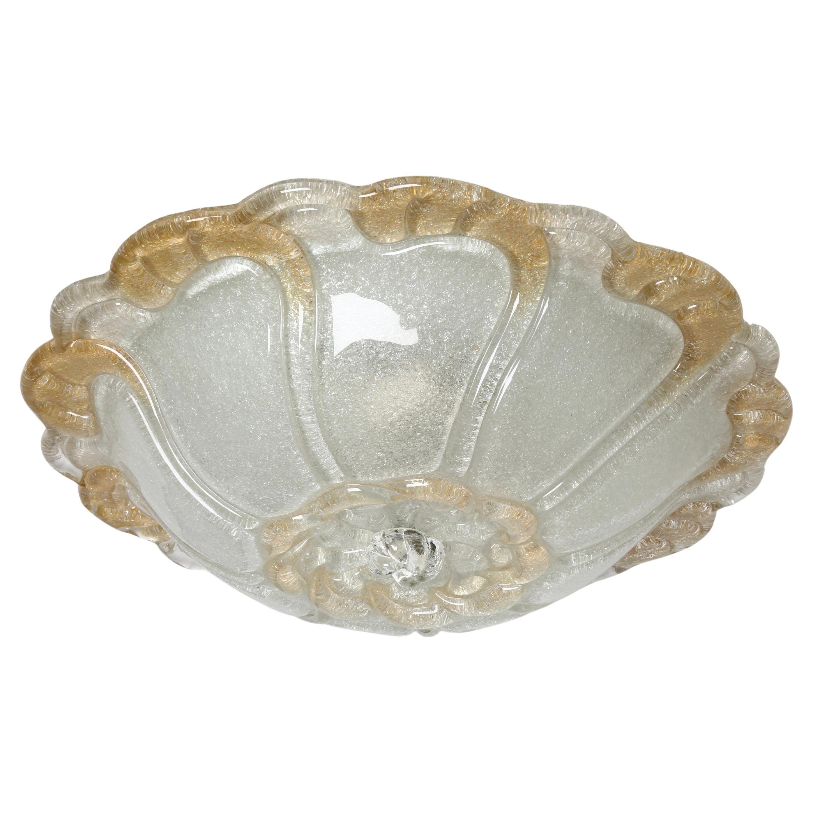 Mid-Century Modern Murano Flush Mount Ceiling Light, Italy circa 1960s For Sale