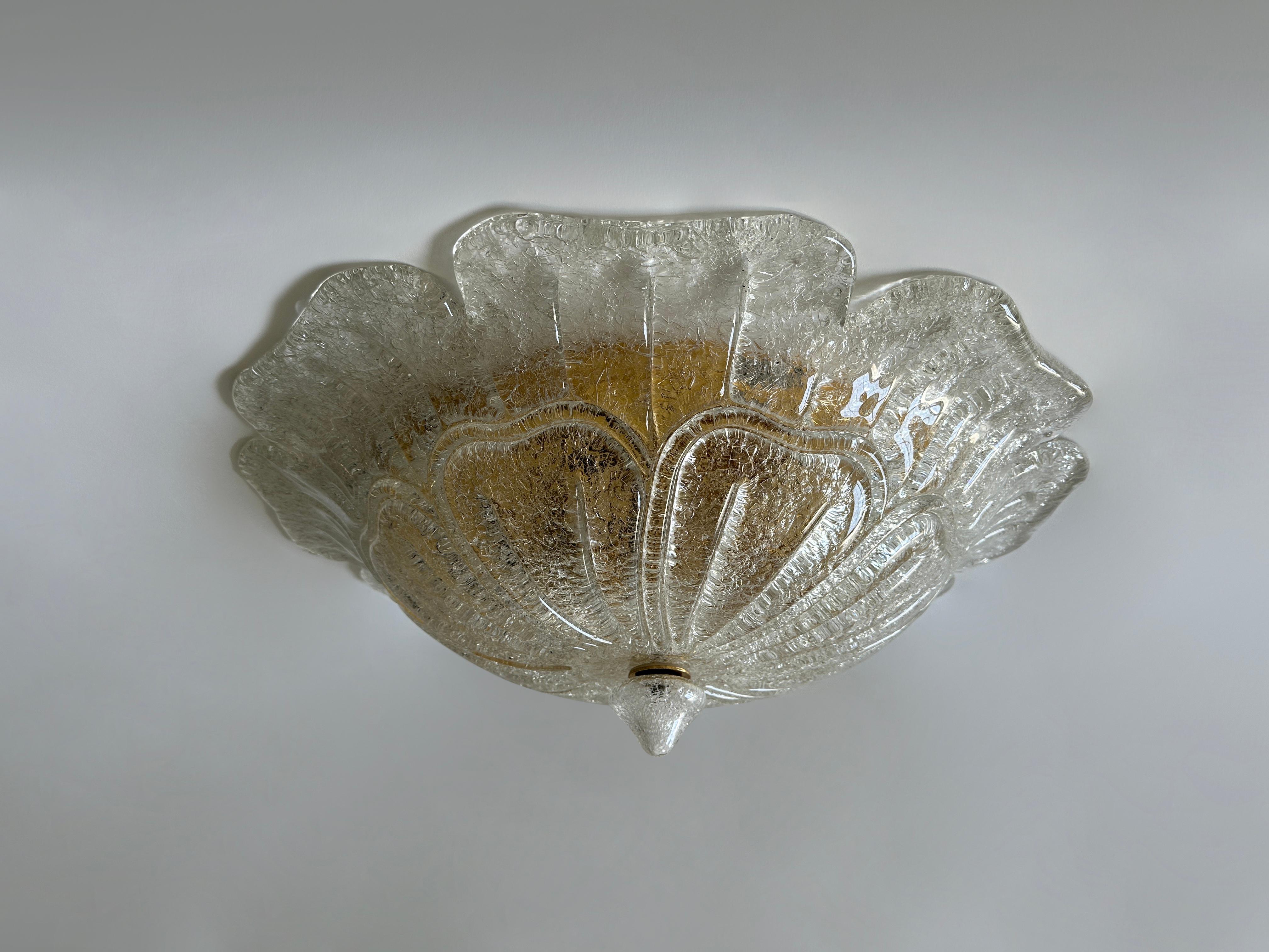 Mid-Century moderno Plafoniera a incasso di Murano, Italia, circa 1960 in vendita