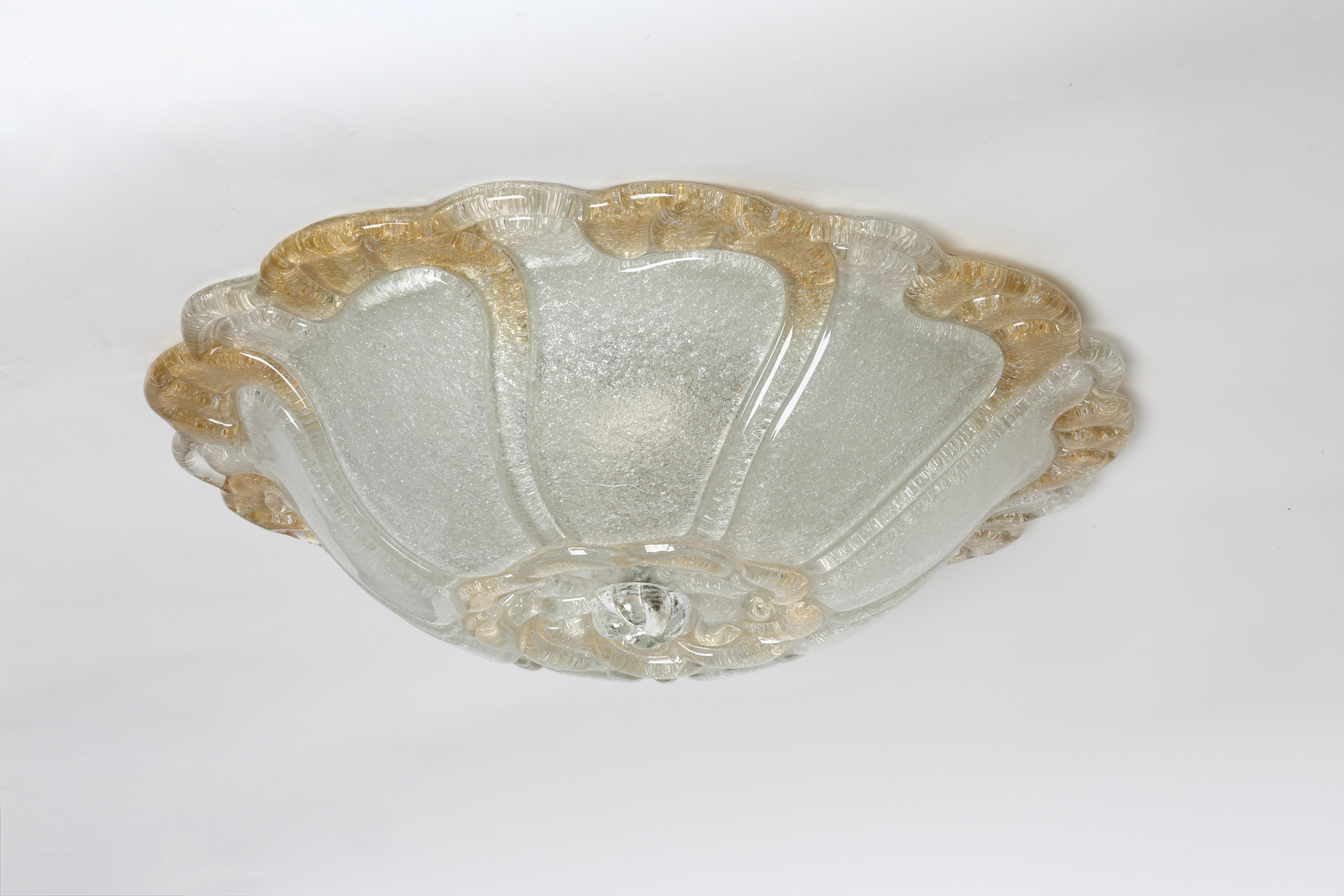 Italian Murano Flush Mount Ceiling Light, Italy circa 1960s For Sale