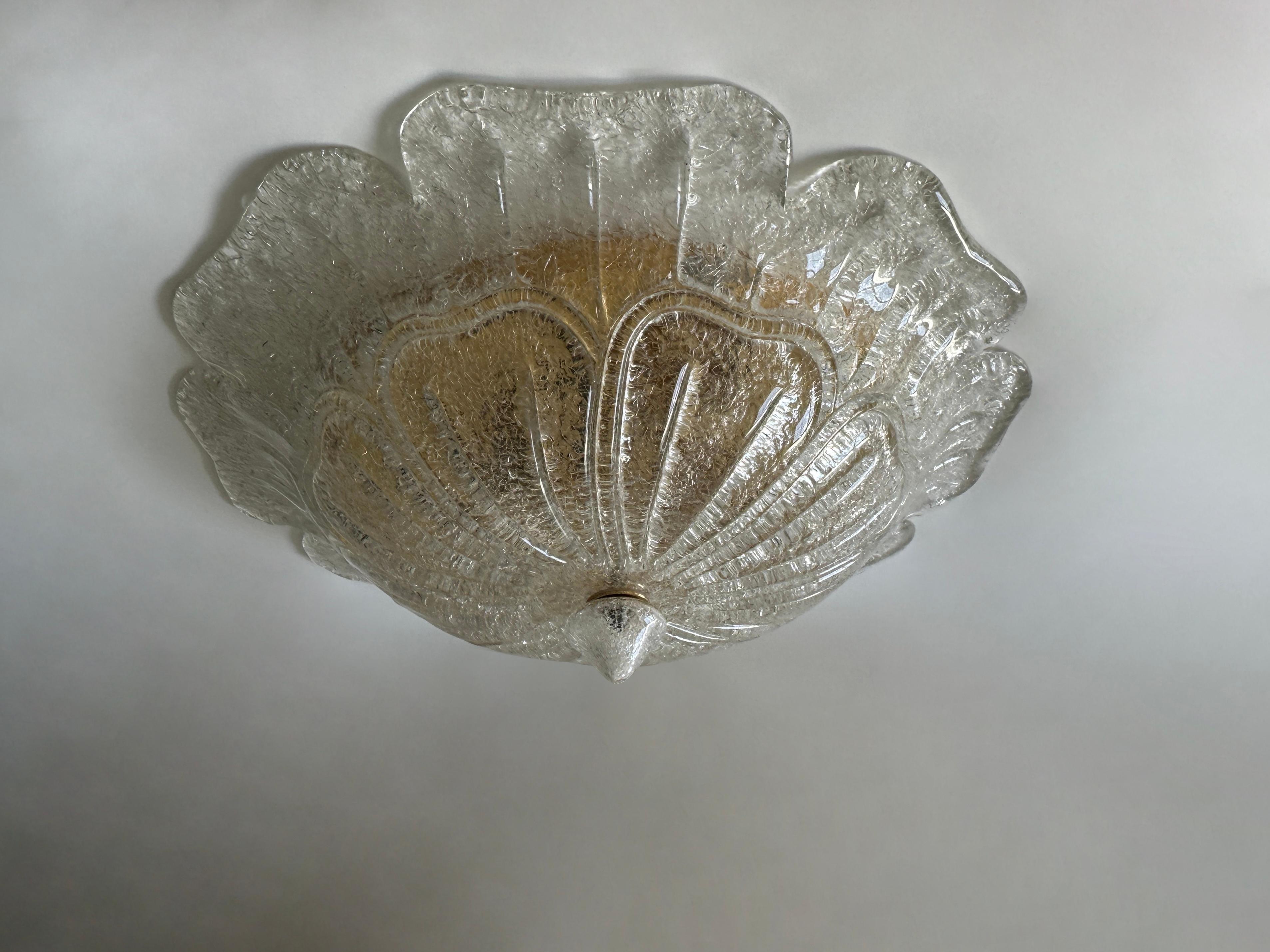 Italian Murano flush mount ceiling light, Italy circa 1960s For Sale