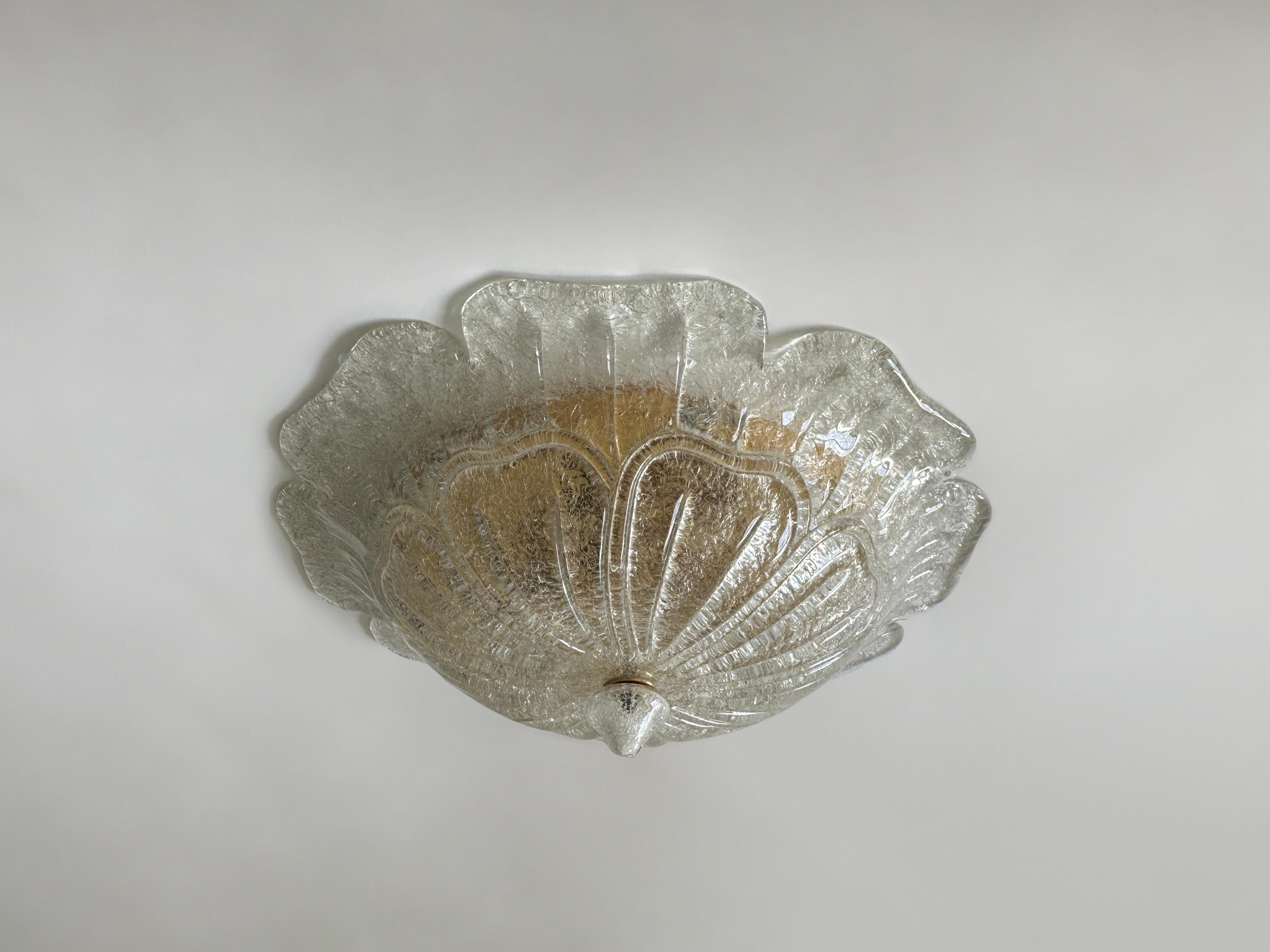 Plafoniera a incasso di Murano, Italia, circa 1960 In condizioni buone in vendita a Brooklyn, NY