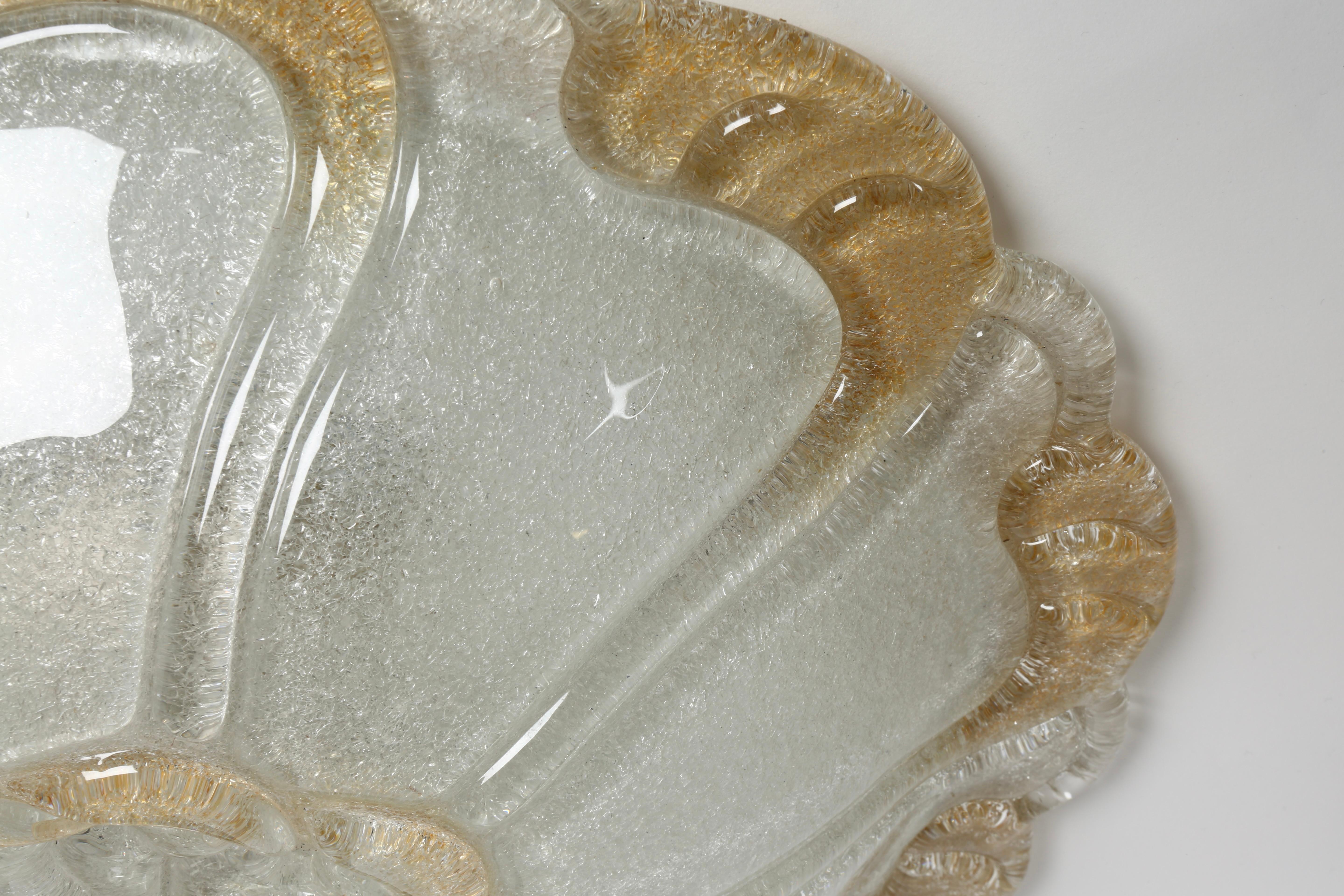Mid-20th Century Murano Flush Mount Ceiling Light, Italy circa 1960s For Sale