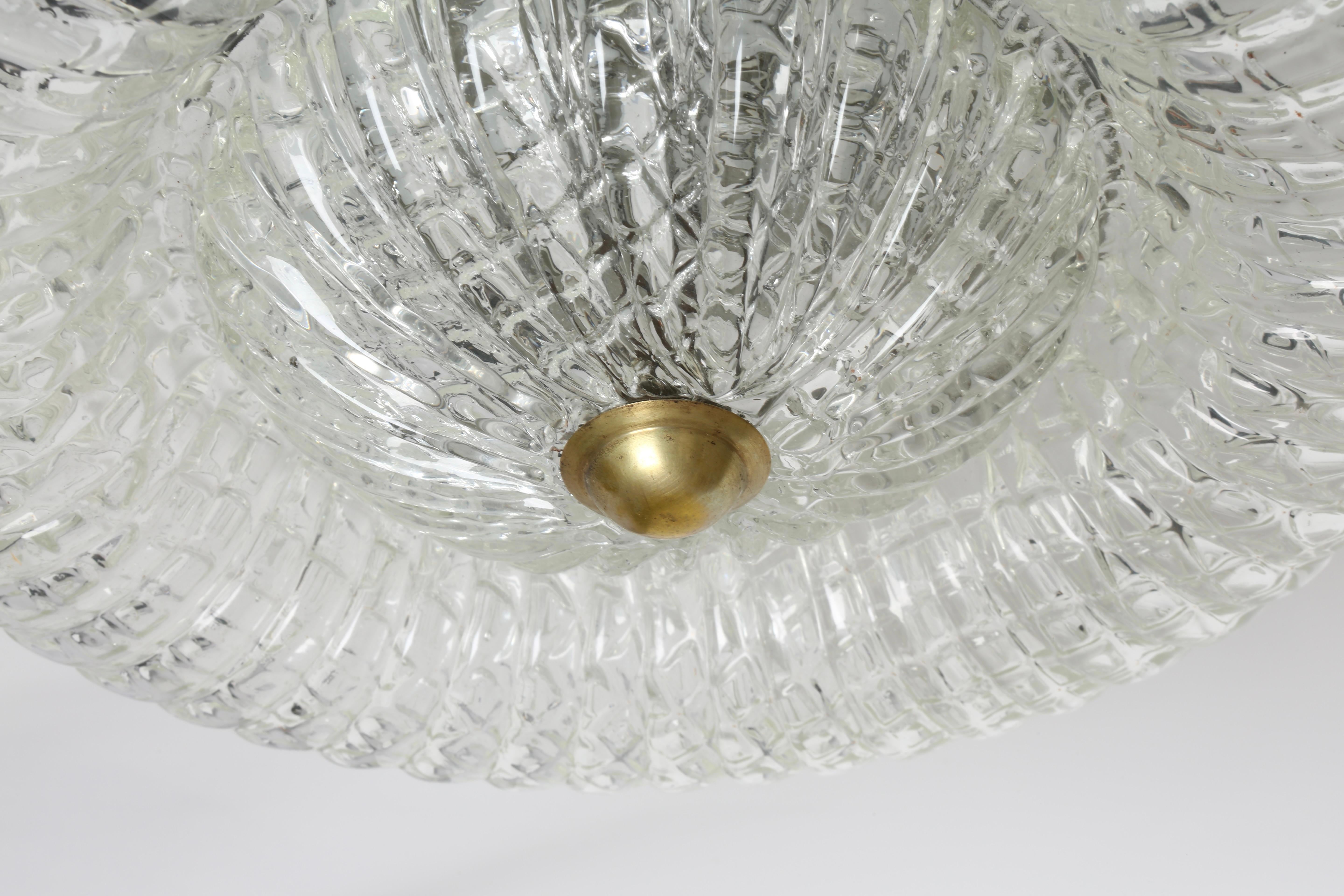 Metal Murano Flush Mount Ceiling Light, Italy circa 1960s For Sale