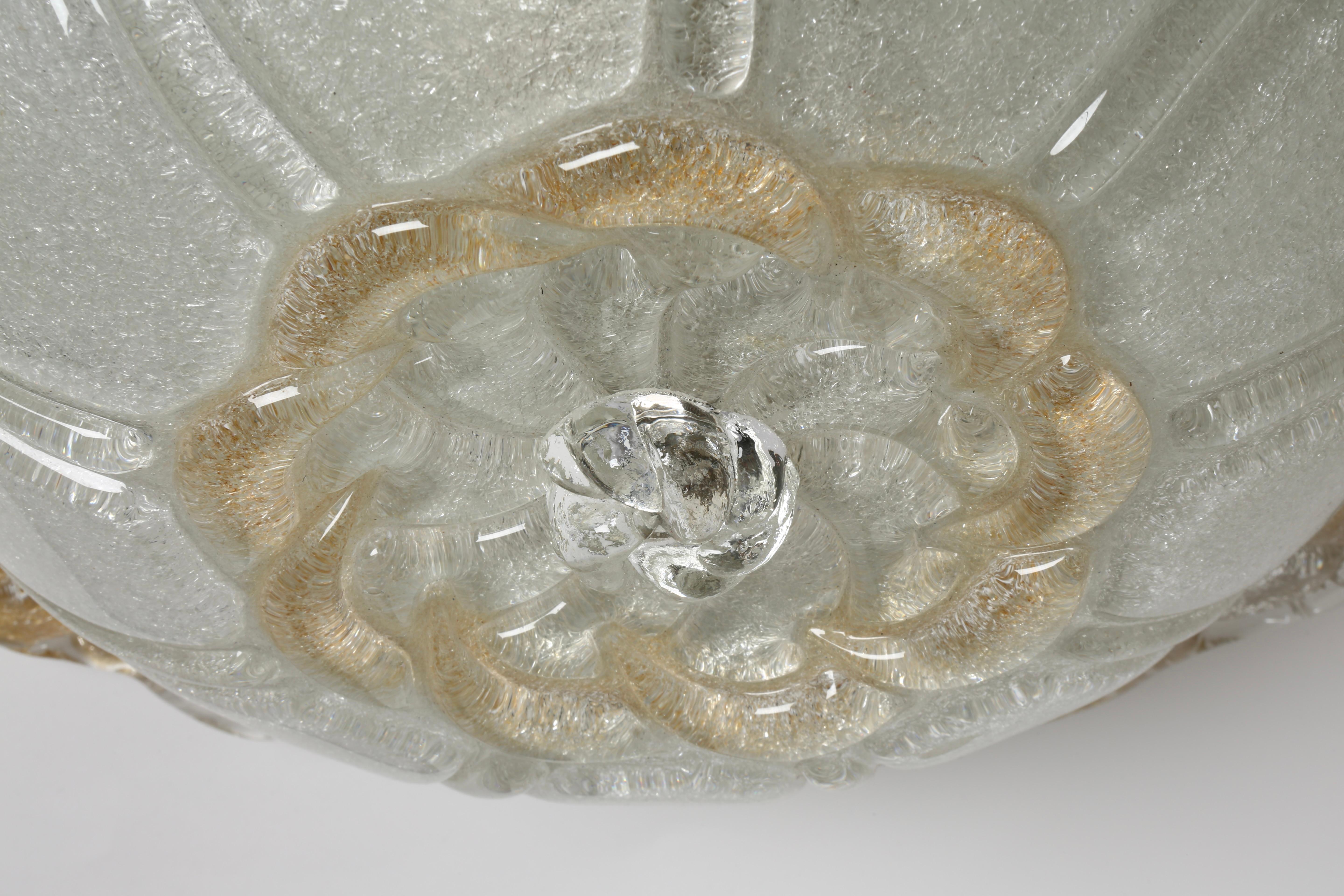 Metal Murano Flush Mount Ceiling Light, Italy circa 1960s For Sale
