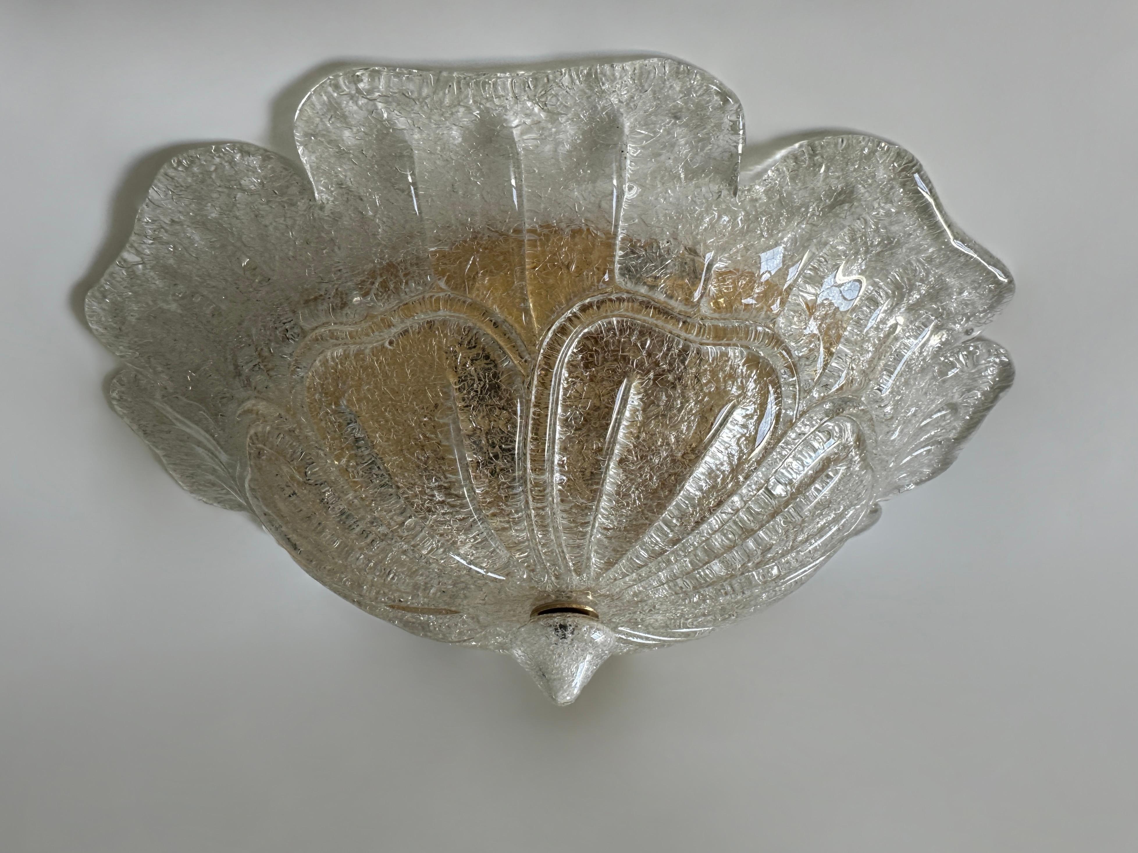 Mid-20th Century Murano flush mount ceiling light, Italy circa 1960s For Sale