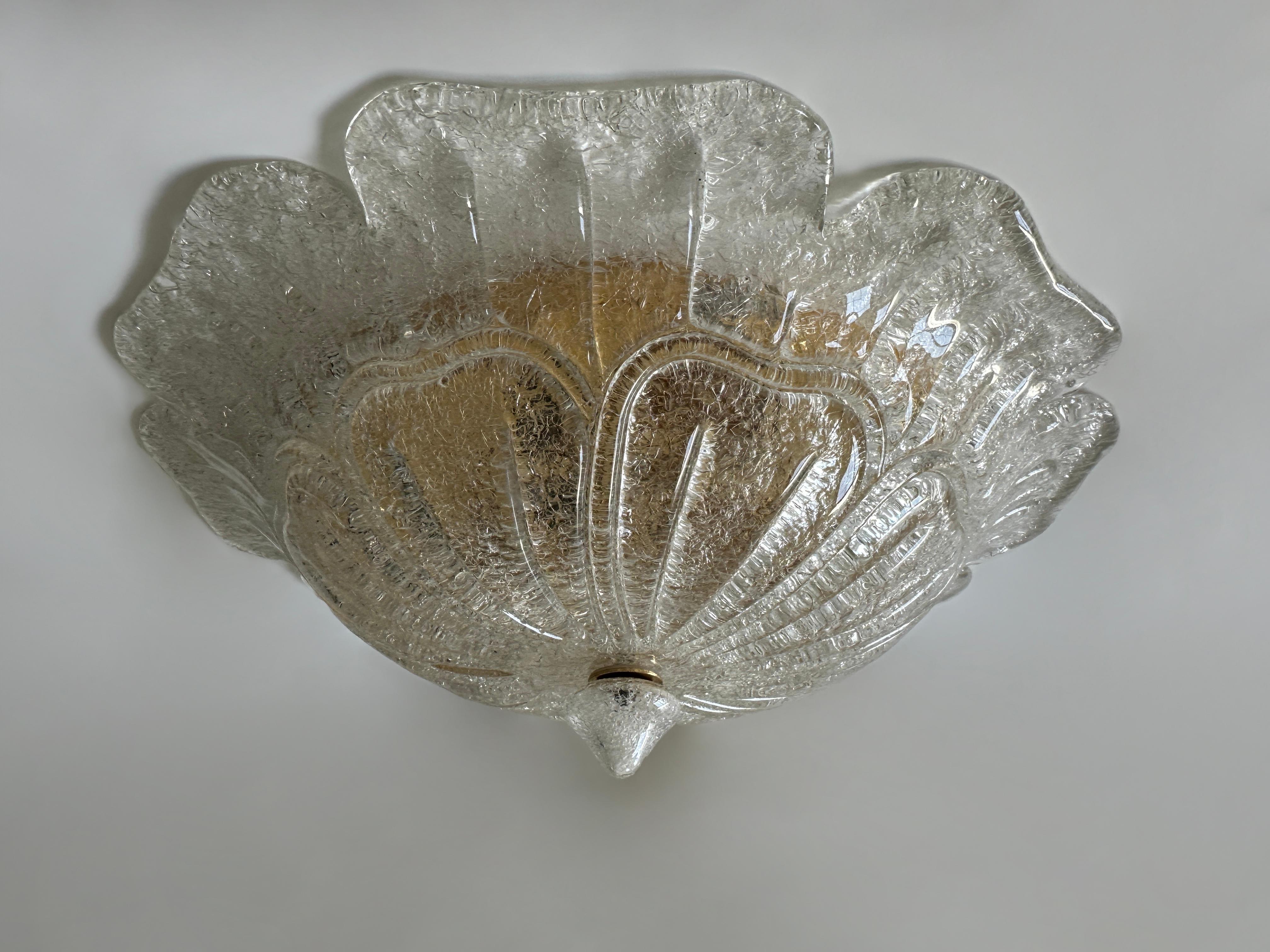 Metallo Plafoniera a incasso di Murano, Italia, circa 1960 in vendita