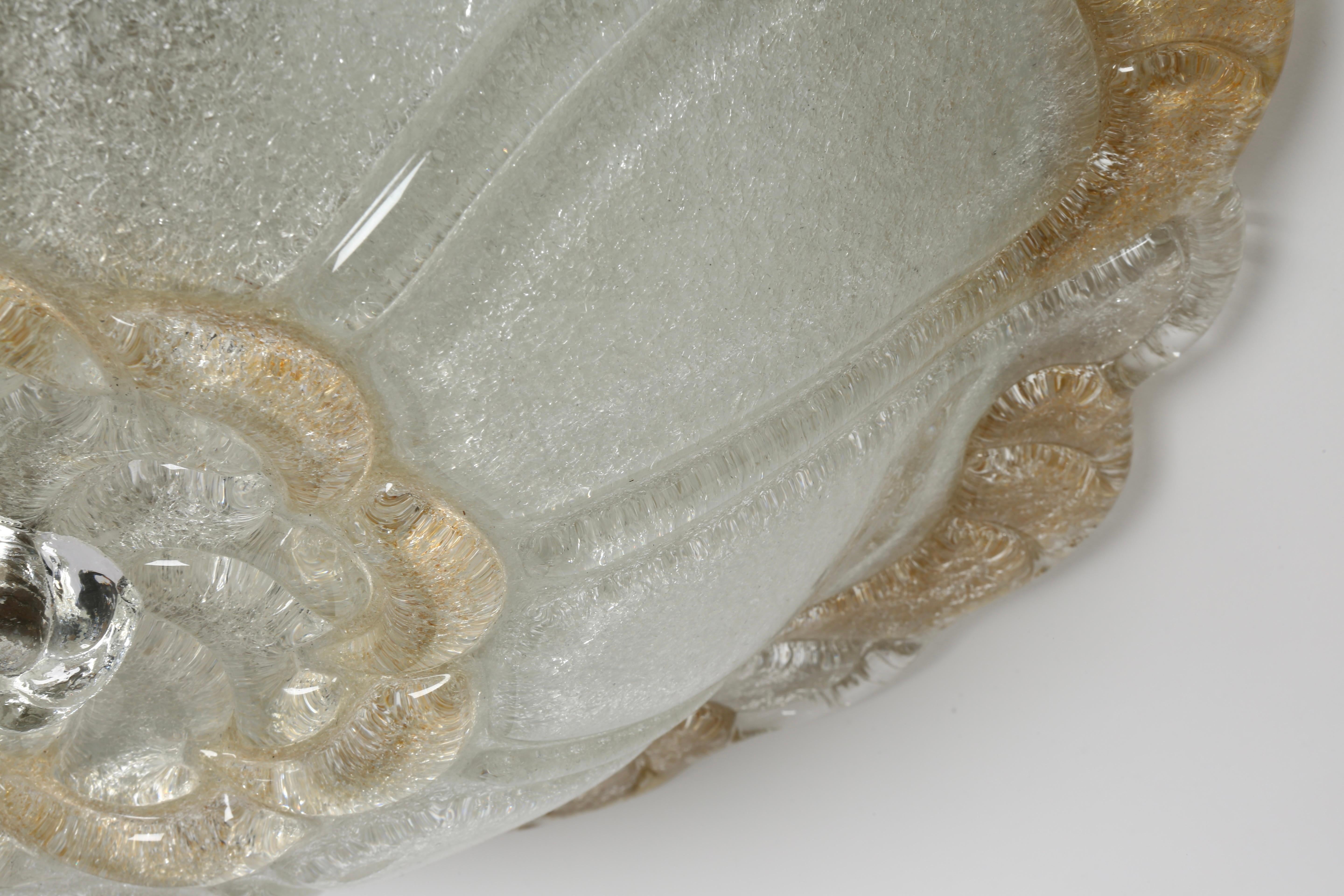 Murano Flush Mount Ceiling Light, Italy circa 1960s For Sale 1