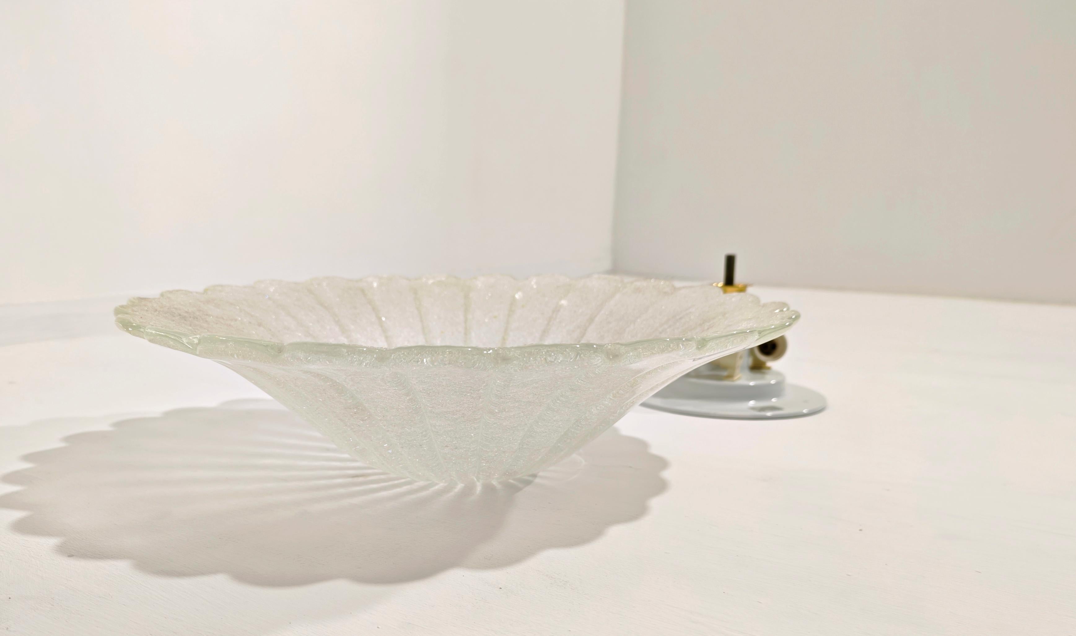 Mid-Century moderno Murano Flush Mount Ceiling Light Style Barovier & Toso Mid-Century Modern 70/80s in vendita