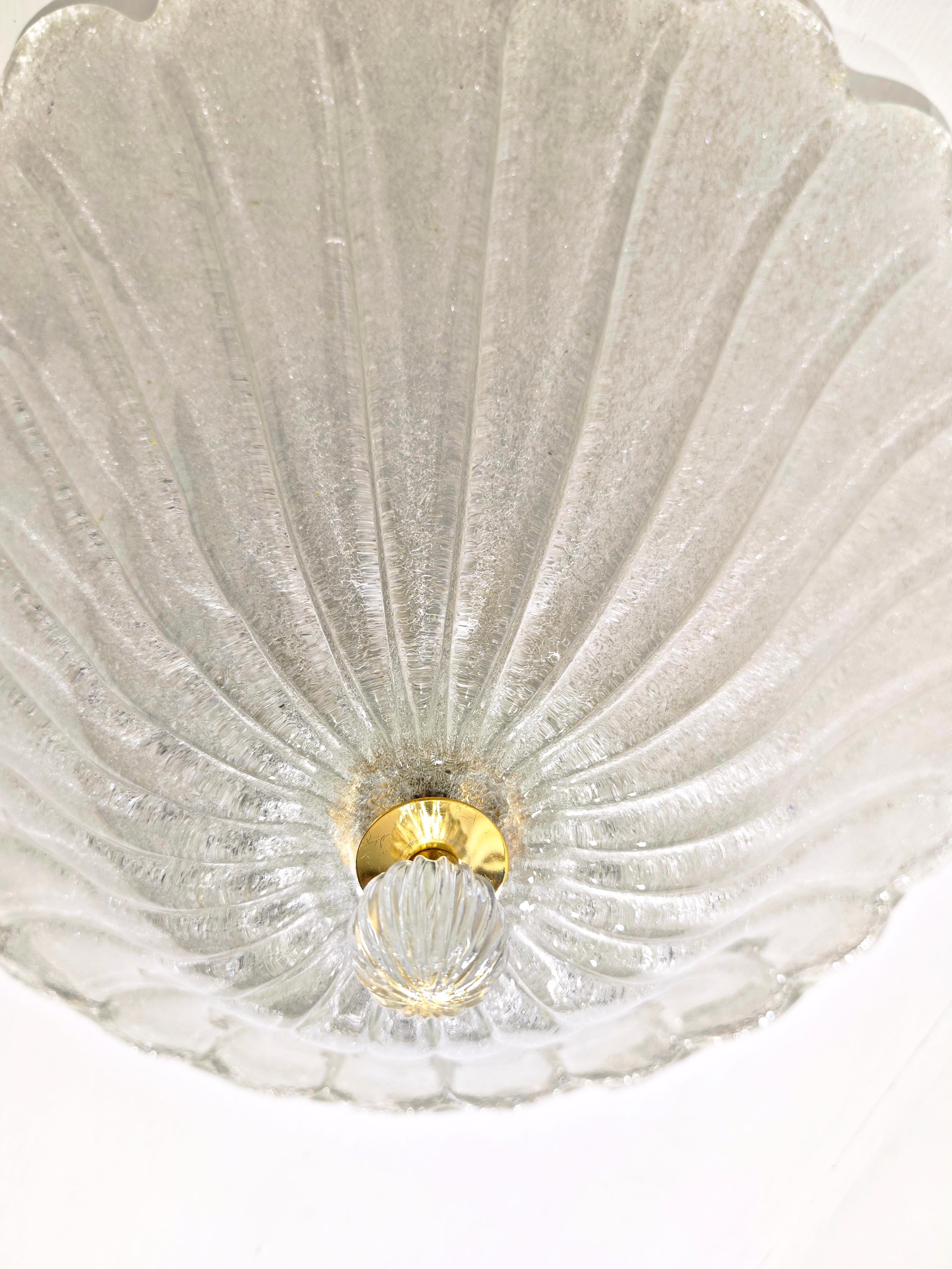 Murano Flush Mount Ceiling Light Style Barovier & Toso Mid-Century Modern 70/80s In condizioni buone in vendita a Palermo, IT